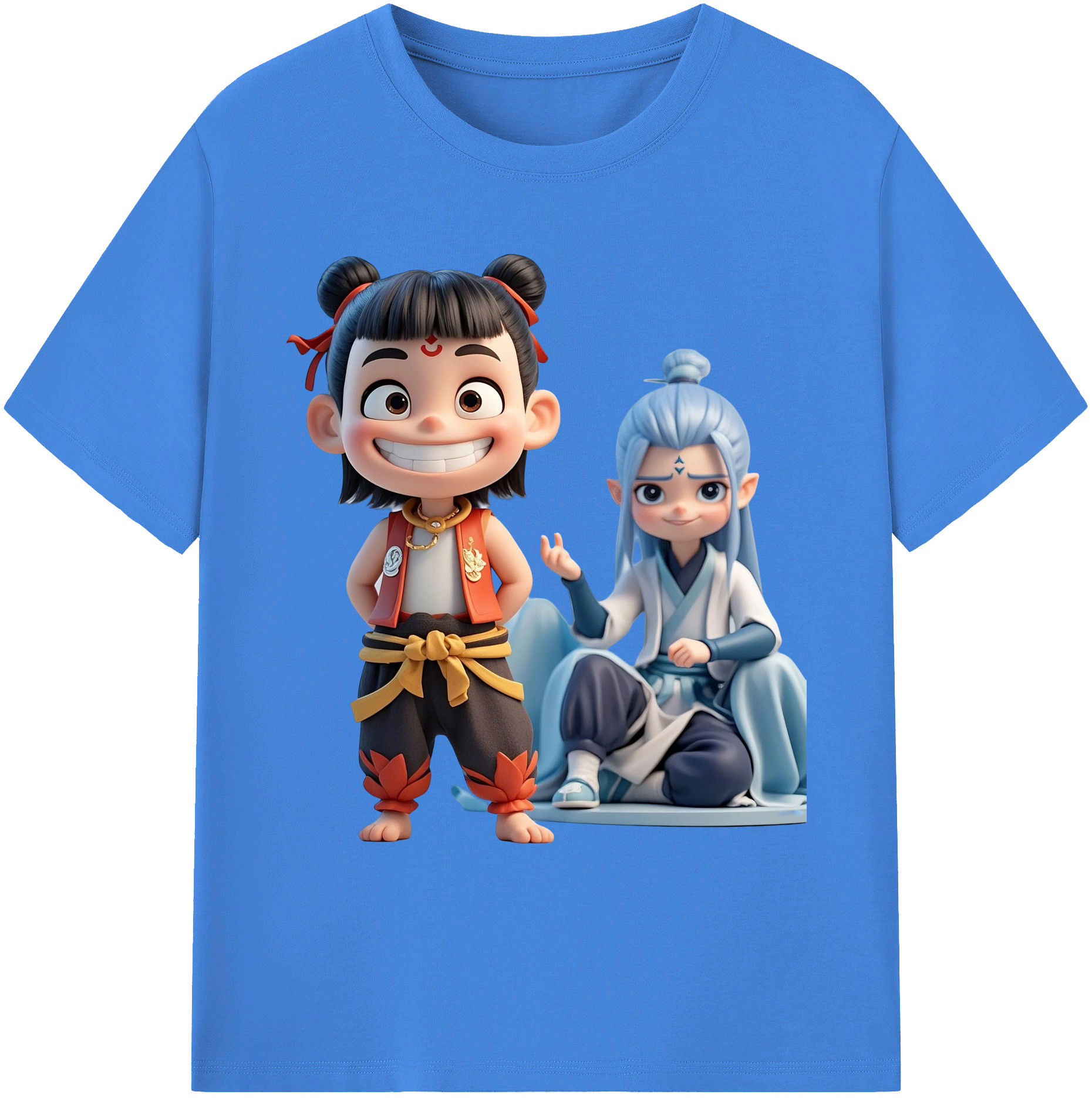 （画像用） Ne Zha 2 ナタ 魔童の大暴れ 綿100％ メンズ半袖Tシャツ｜肌触りやわらか＆通気性