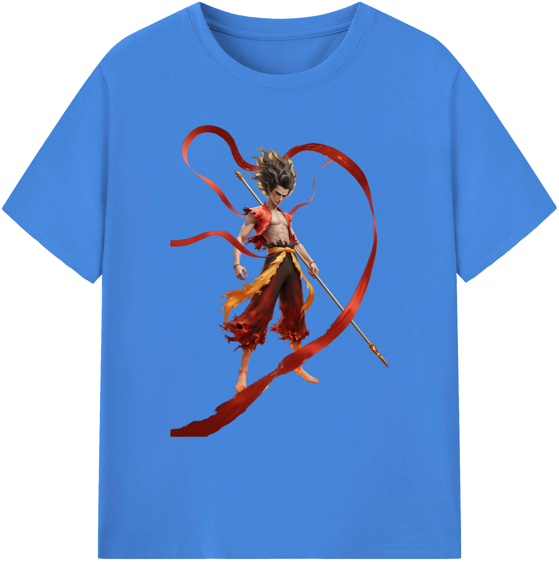 （画像用） Ne Zha 2 ナタ 魔童の大暴れ 綿100％ メンズ半袖Tシャツ｜肌触りやわらか＆通気性