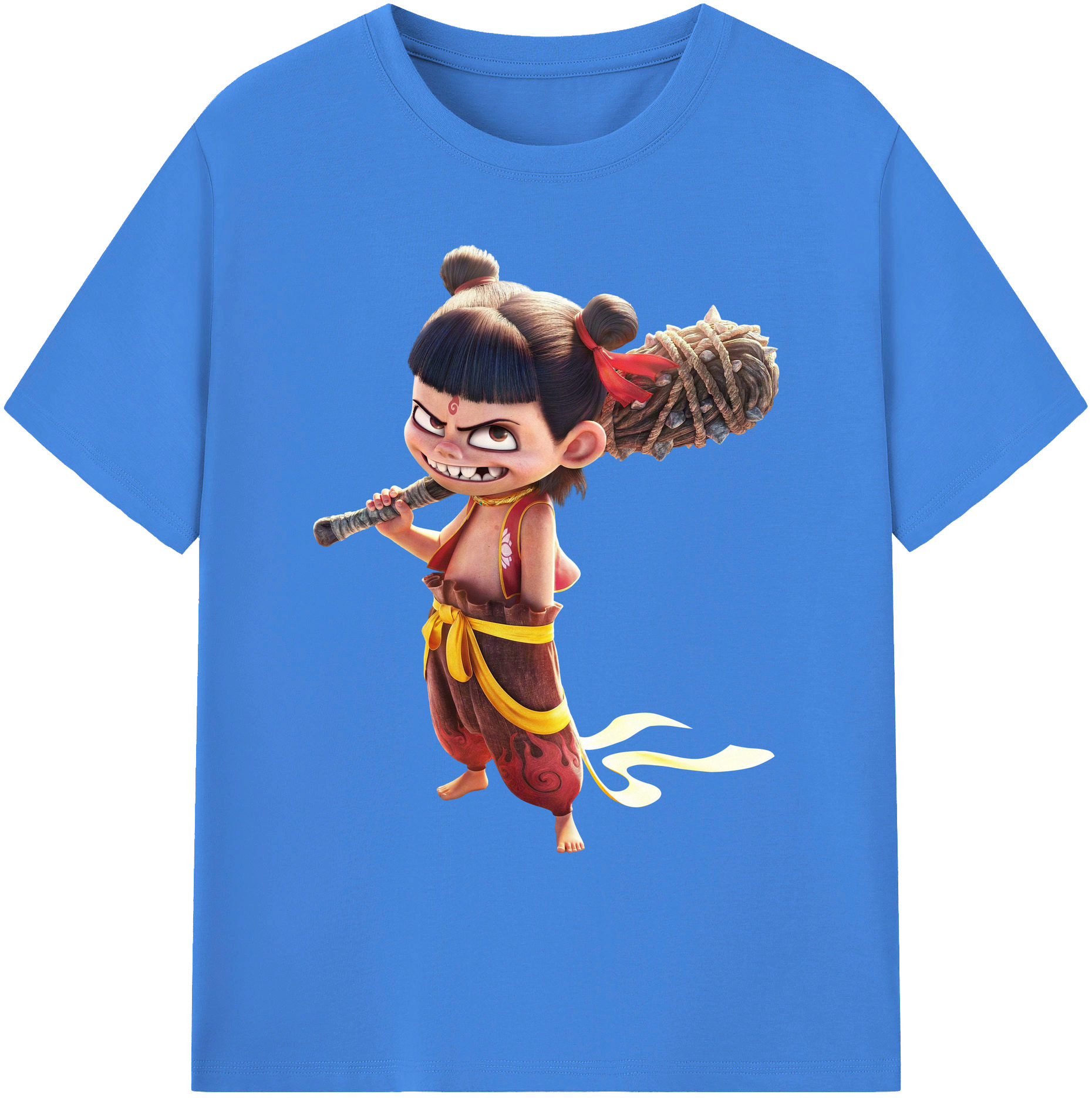 （画像用） Ne Zha 2 ナタ 魔童の大暴れ 綿100％ メンズ半袖Tシャツ｜肌触りやわらか＆通気性
