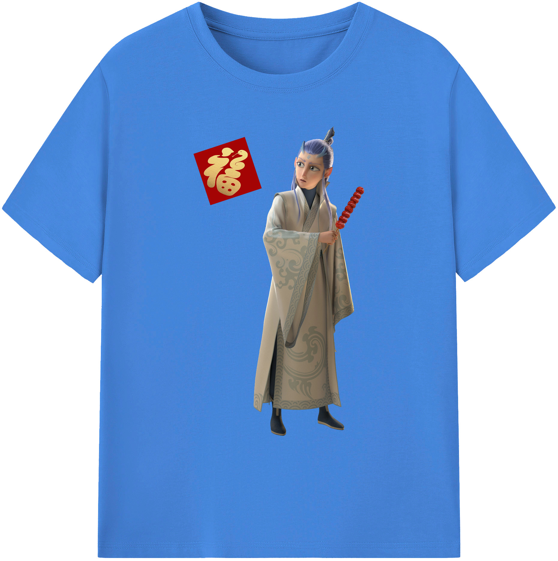 （画像用） Ne Zha 2 ナタ 魔童の大暴れ 綿100％ メンズ半袖Tシャツ｜肌触りやわらか＆通気性
