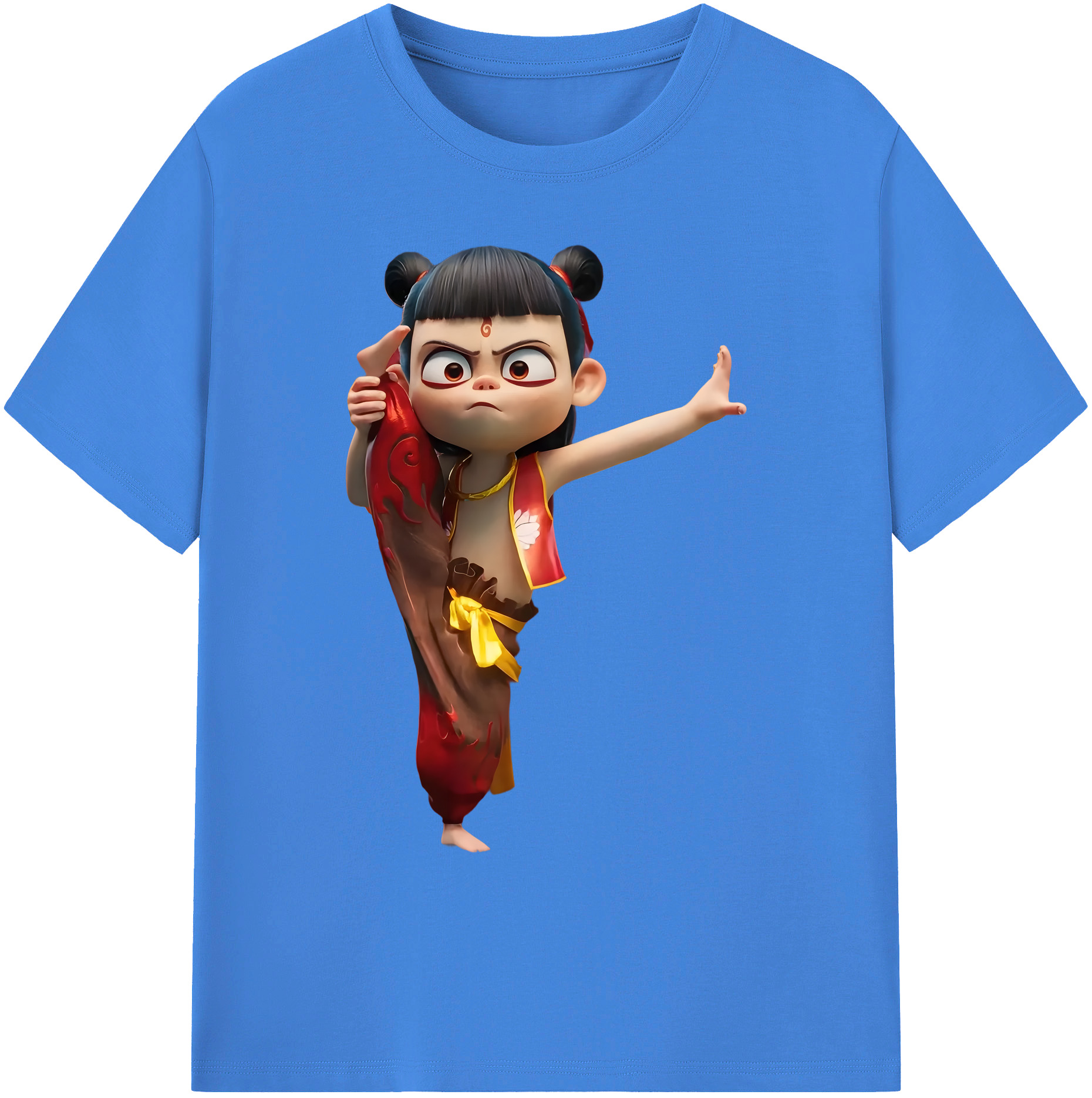 （画像用） Ne Zha 2 ナタ 魔童の大暴れ 綿100％ メンズ半袖Tシャツ｜肌触りやわらか＆通気性