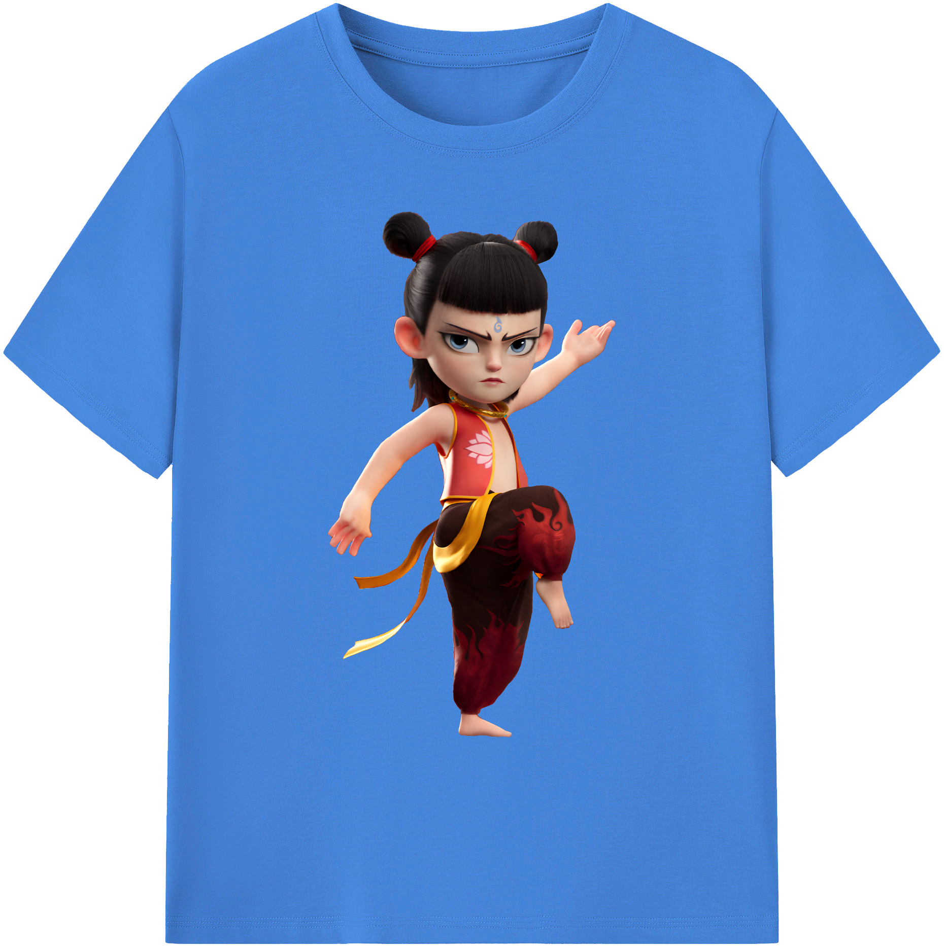 （画像用） Ne Zha 2 ナタ 魔童の大暴れ 綿100％ メンズ半袖Tシャツ｜肌触りやわらか＆通気性