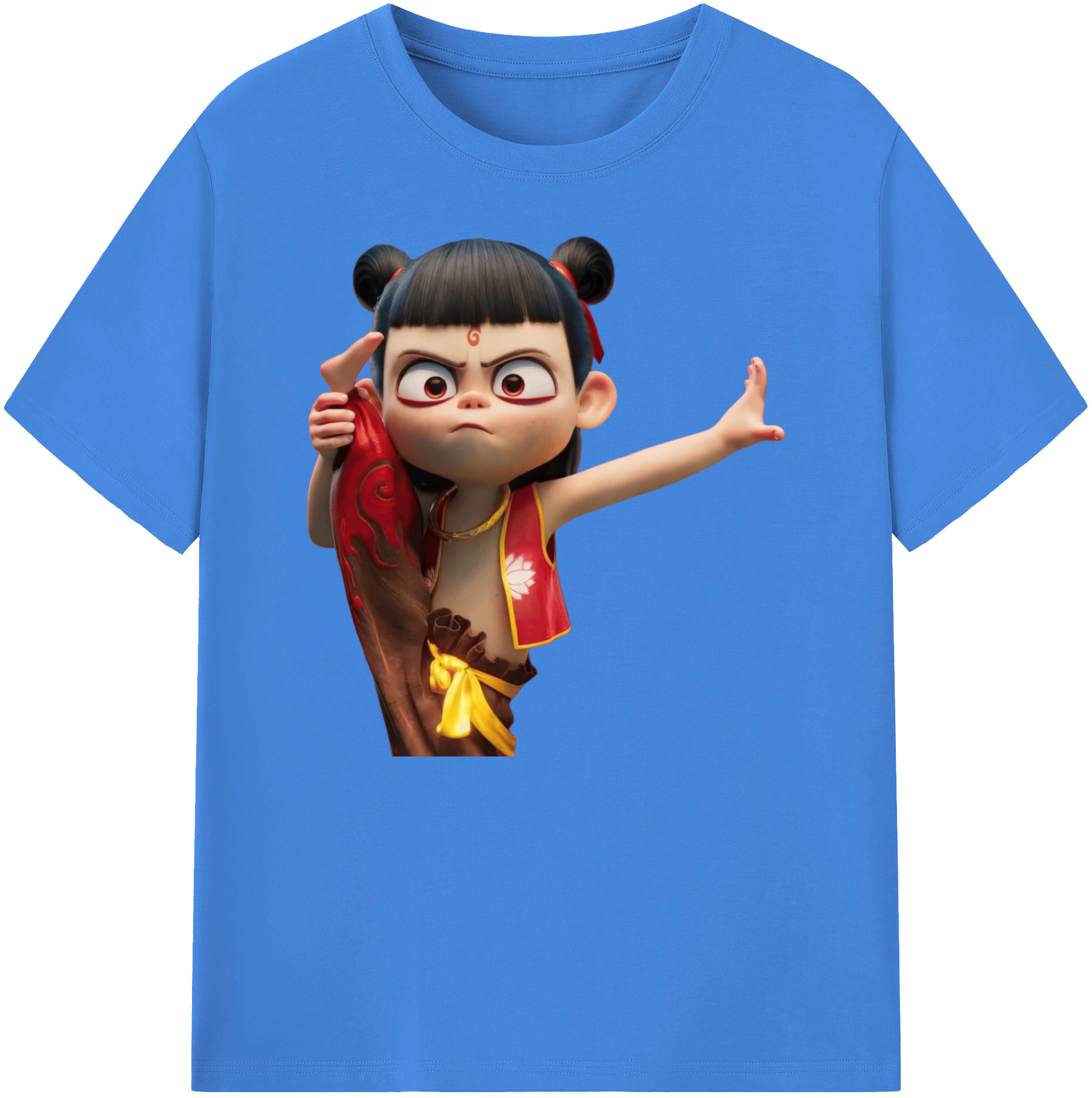 （画像用） Ne Zha 2 ナタ 魔童の大暴れ 綿100％ メンズ半袖Tシャツ｜肌触りやわらか＆通気性