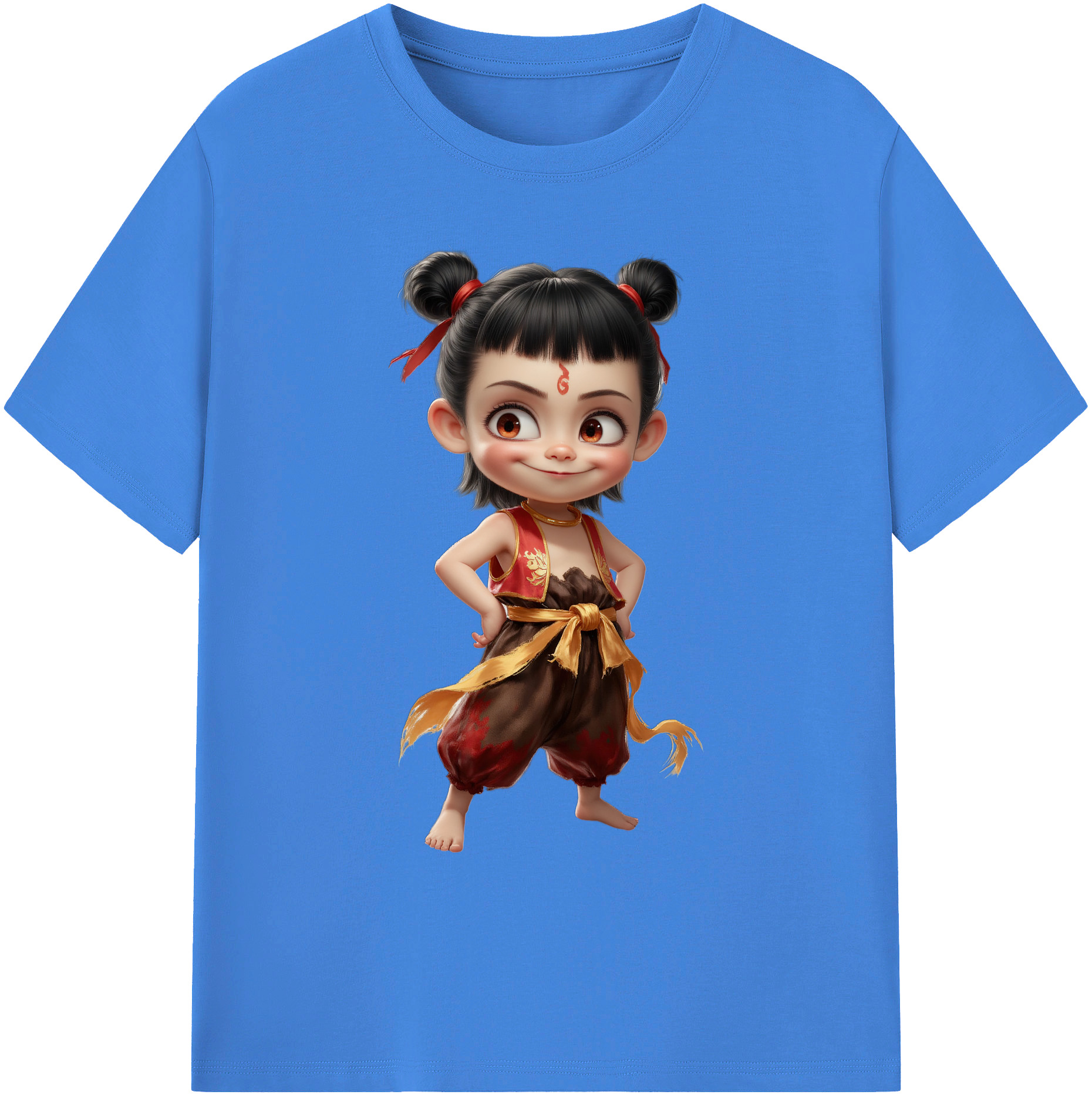 （画像用） Ne Zha 2 ナタ 魔童の大暴れ 綿100％ メンズ半袖Tシャツ｜肌触りやわらか＆通気性