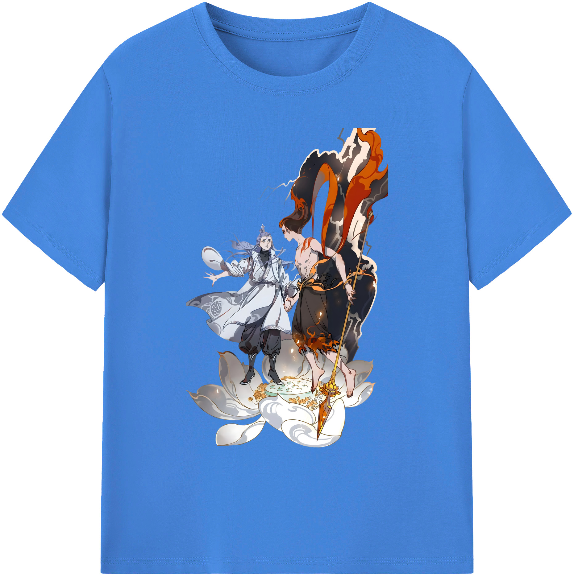（画像用） Ne Zha 2 ナタ 魔童の大暴れ 綿100％ メンズ半袖Tシャツ｜肌触りやわらか＆通気性