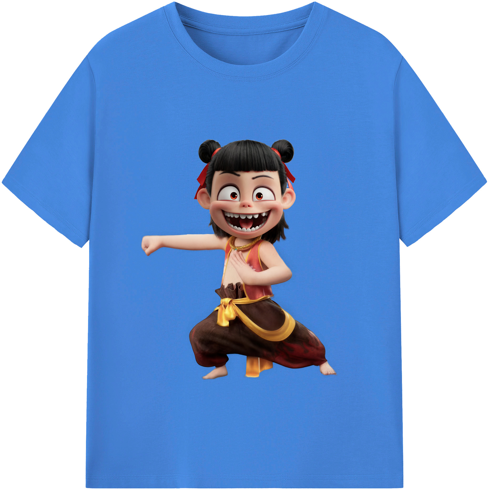 （画像用） Ne Zha 2 ナタ 魔童の大暴れ 綿100％ メンズ半袖Tシャツ｜肌触りやわらか＆通気性