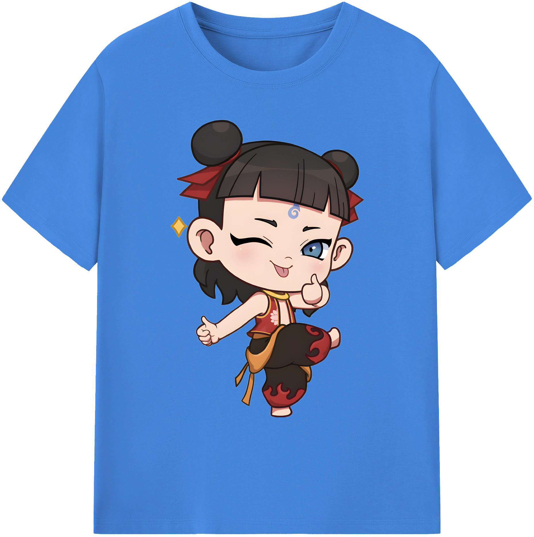 （画像用） Ne Zha 2 ナタ 魔童の大暴れ 綿100％ メンズ半袖Tシャツ｜肌触りやわらか＆通気性