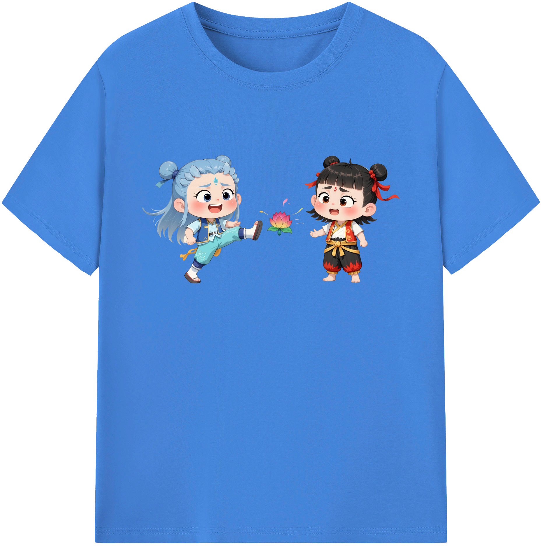 （画像用） Ne Zha 2 ナタ 魔童の大暴れ 綿100％ メンズ半袖Tシャツ｜肌触りやわらか＆通気性