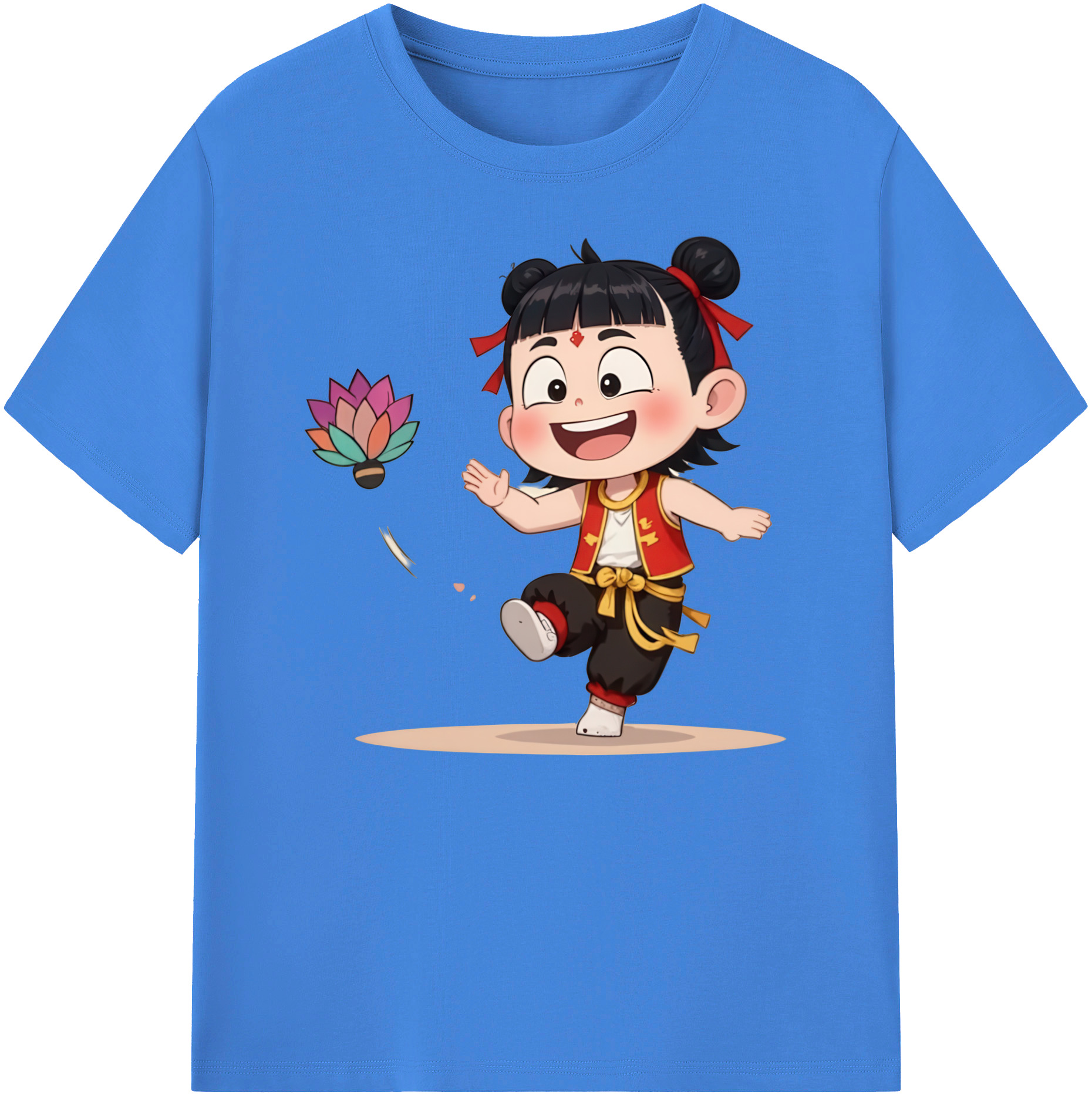 （画像用） Ne Zha 2 ナタ 魔童の大暴れ 綿100％ メンズ半袖Tシャツ｜肌触りやわらか＆通気性