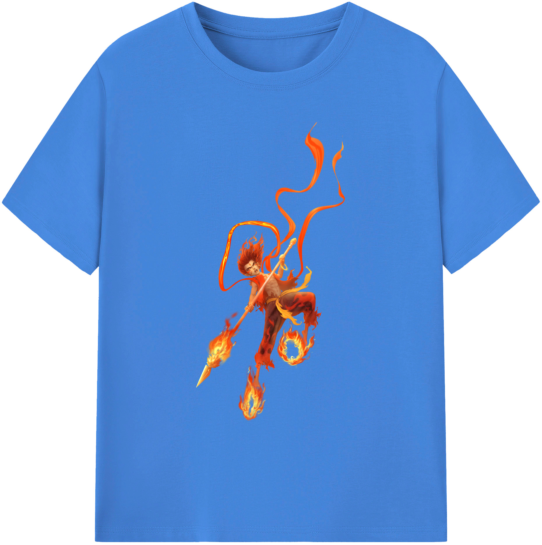 （画像用） Ne Zha 2 ナタ 魔童の大暴れ 綿100％ メンズ半袖Tシャツ｜肌触りやわらか＆通気性