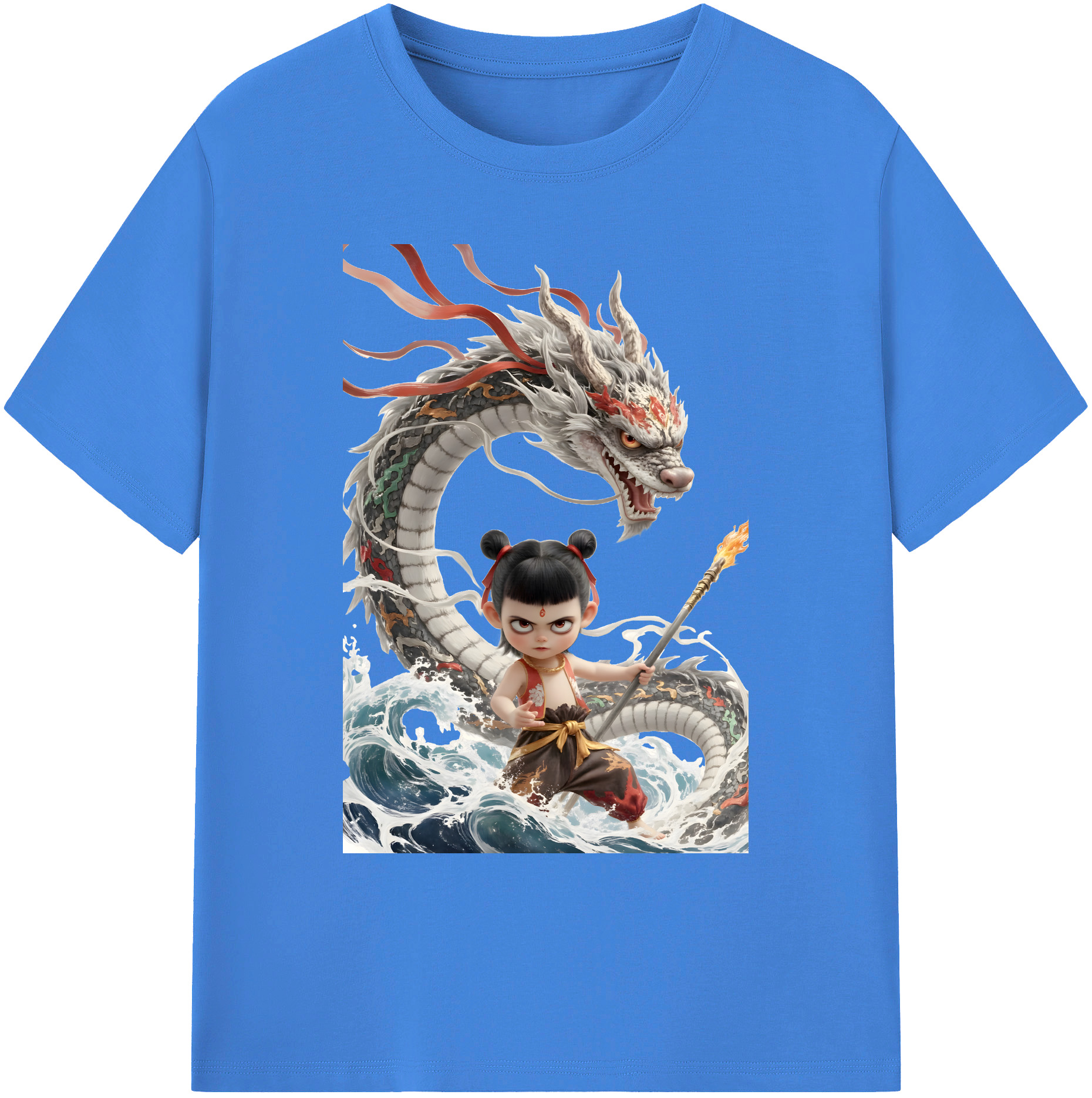 （画像用） Ne Zha 2 ナタ 魔童の大暴れ 綿100％ メンズ半袖Tシャツ｜肌触りやわらか＆通気性