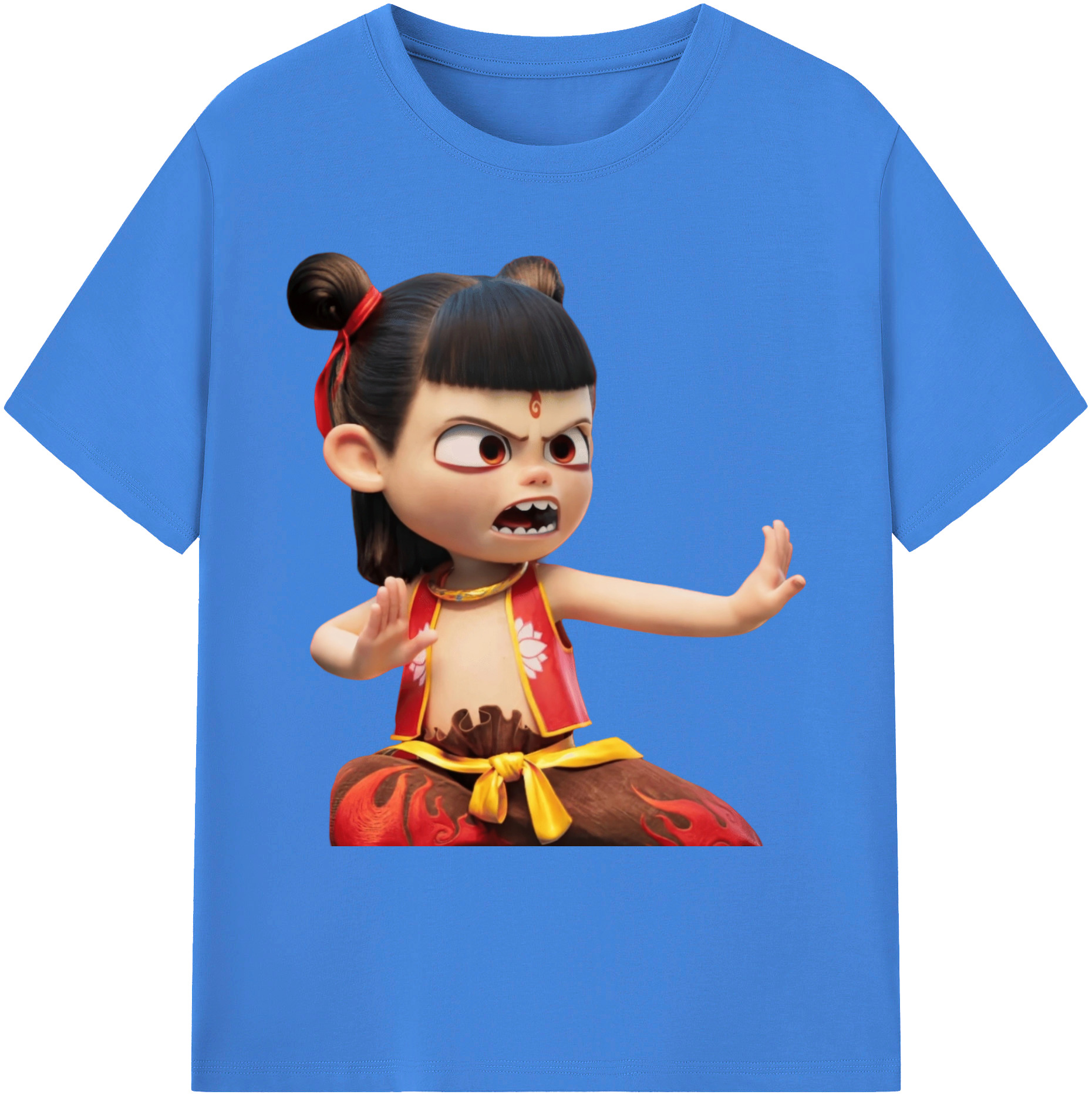 （画像用） Ne Zha 2 ナタ 魔童の大暴れ 綿100％ メンズ半袖Tシャツ｜肌触りやわらか＆通気性