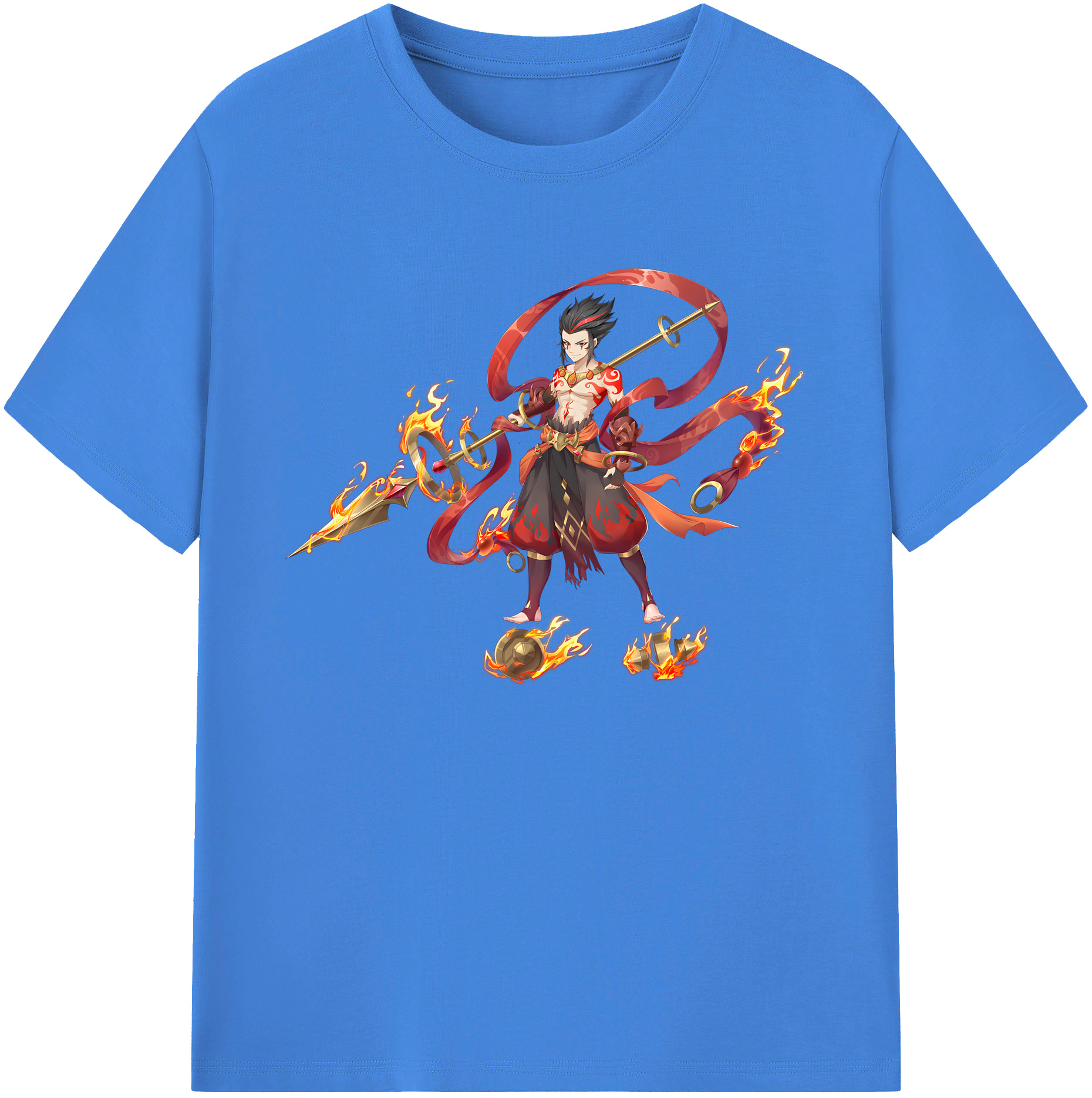 （画像用） Ne Zha 2 ナタ 魔童の大暴れ 綿100％ メンズ半袖Tシャツ｜肌触りやわらか＆通気性