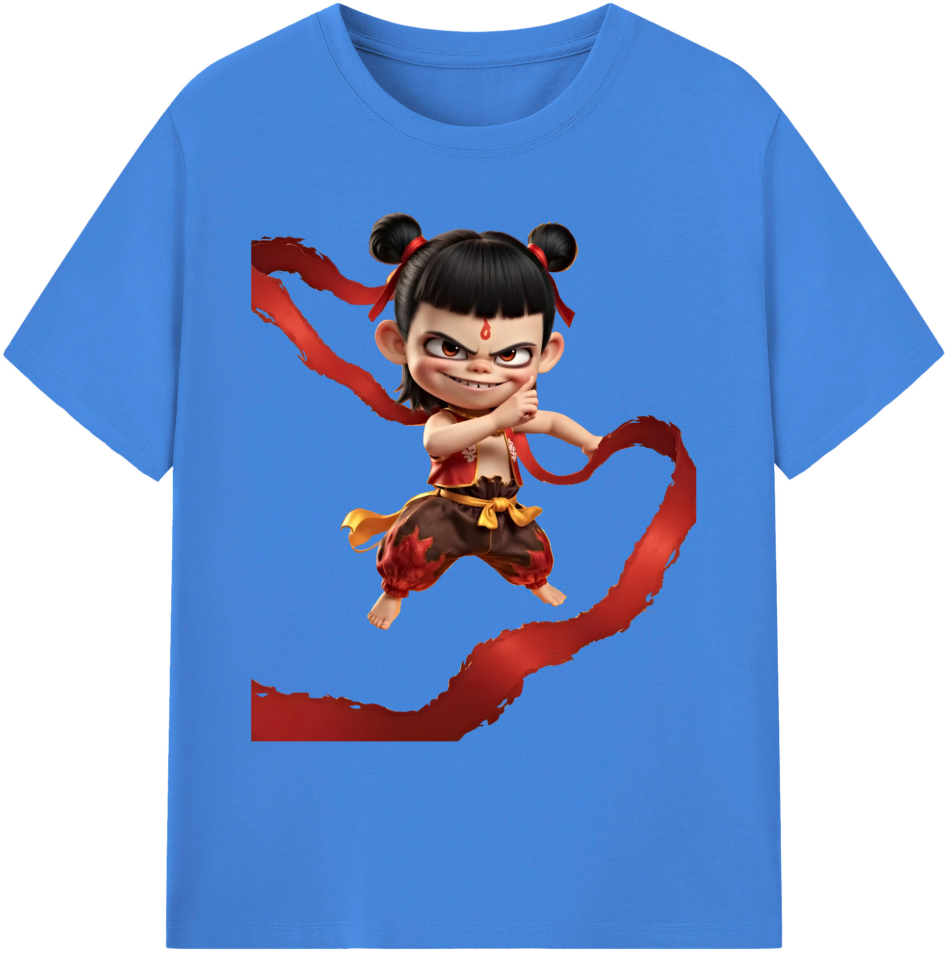 （画像用） Ne Zha 2 ナタ 魔童の大暴れ 綿100％ メンズ半袖Tシャツ｜肌触りやわらか＆通気性