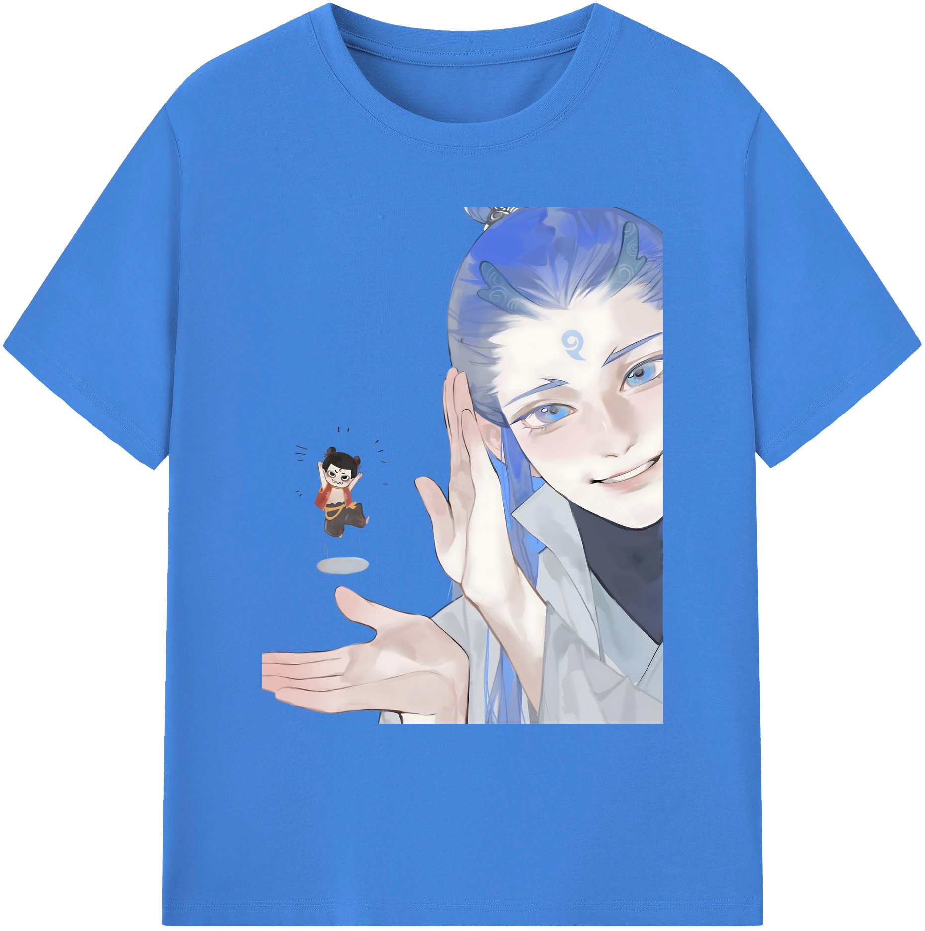 （画像用） Ne Zha 2 ナタ 魔童の大暴れ 綿100％ メンズ半袖Tシャツ｜肌触りやわらか＆通気性
