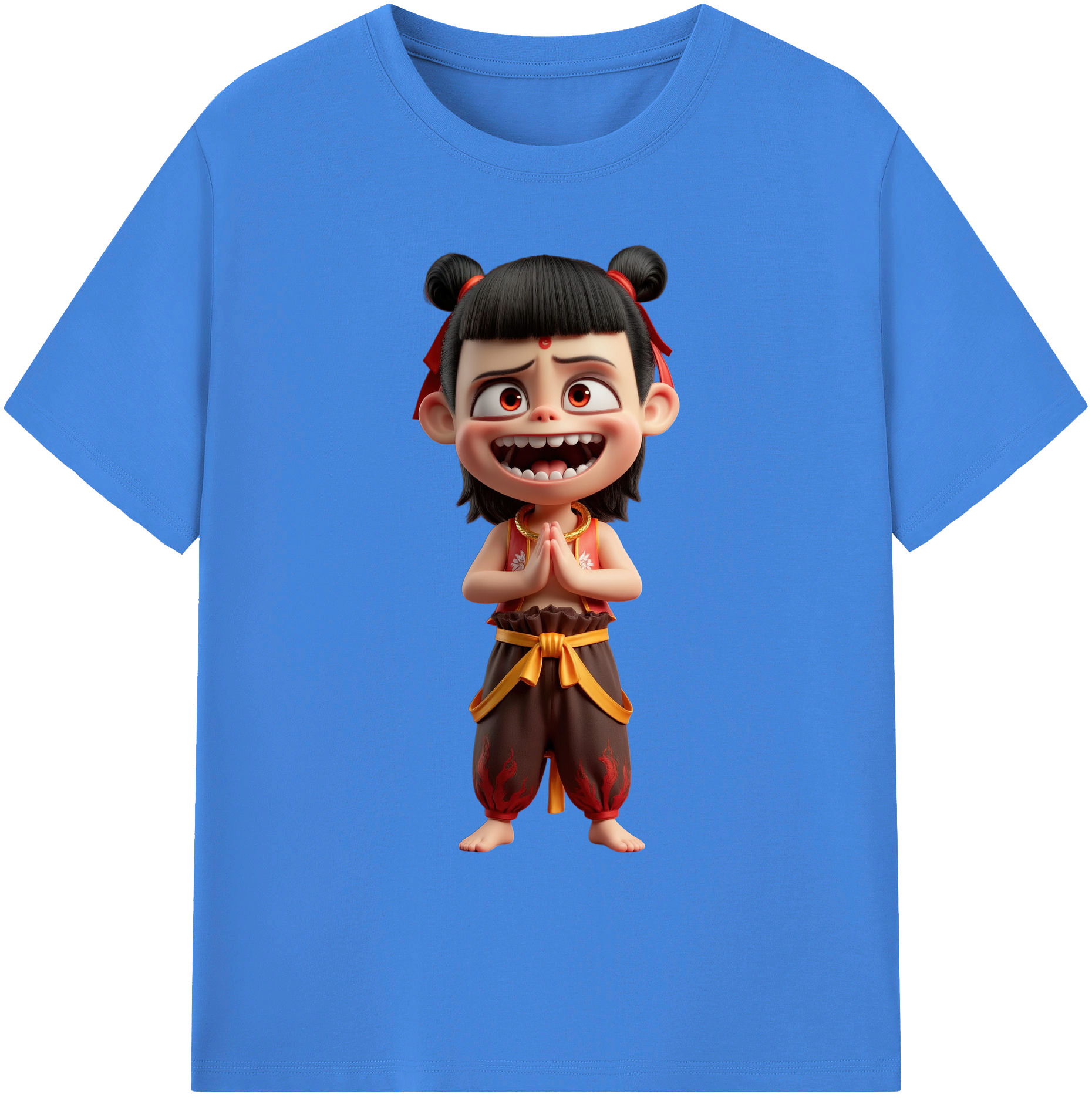 （画像用） Ne Zha 2 ナタ 魔童の大暴れ 綿100％ メンズ半袖Tシャツ｜肌触りやわらか＆通気性