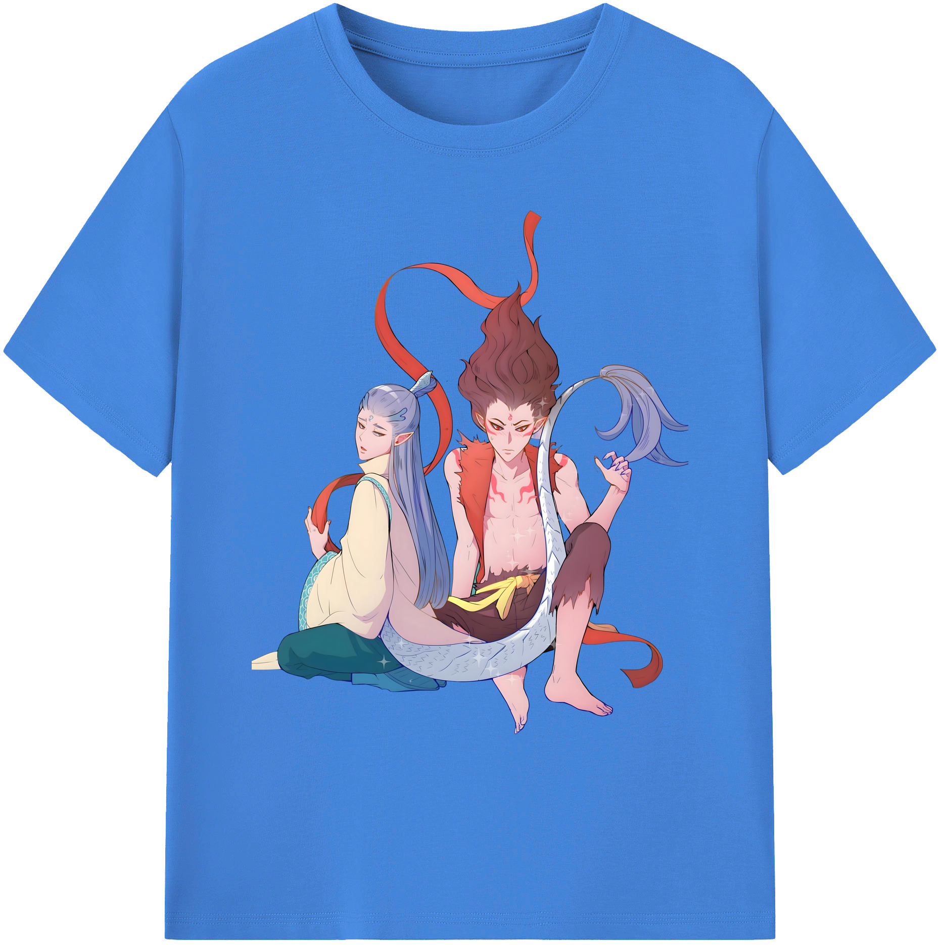 （画像用） Ne Zha 2 ナタ 魔童の大暴れ 綿100％ メンズ半袖Tシャツ｜肌触りやわらか＆通気性