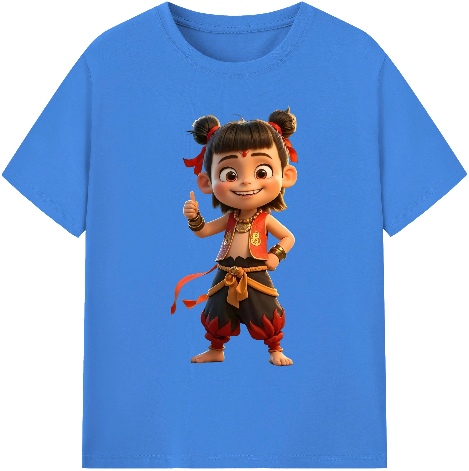（画像用） Ne Zha 2 ナタ 魔童の大暴れ 綿100％ メンズ半袖Tシャツ｜肌触りやわらか＆通気性