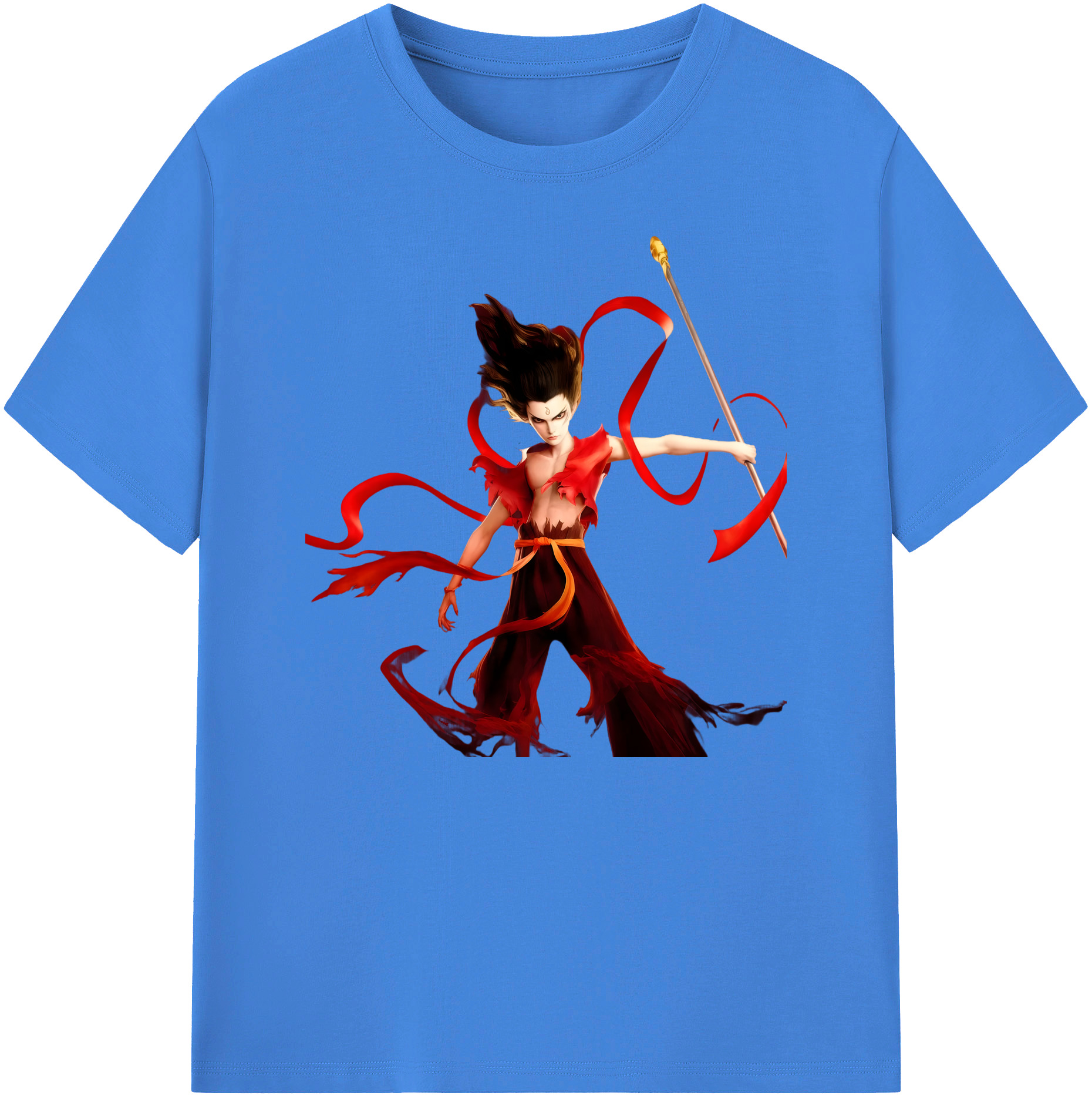 （画像用） Ne Zha 2 ナタ 魔童の大暴れ 綿100％ メンズ半袖Tシャツ｜肌触りやわらか＆通気性