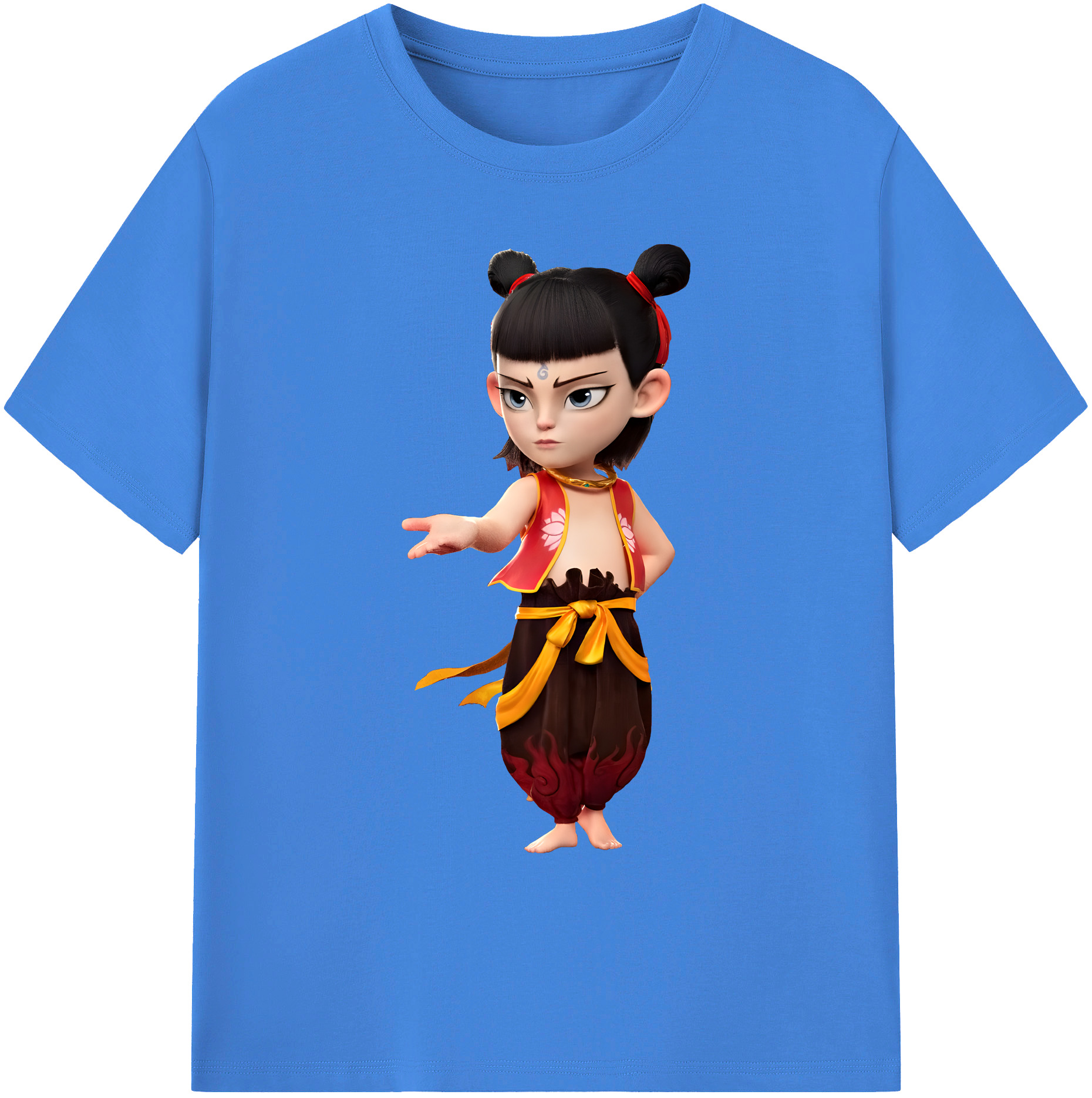 （画像用） Ne Zha 2 ナタ 魔童の大暴れ 綿100％ メンズ半袖Tシャツ｜肌触りやわらか＆通気性