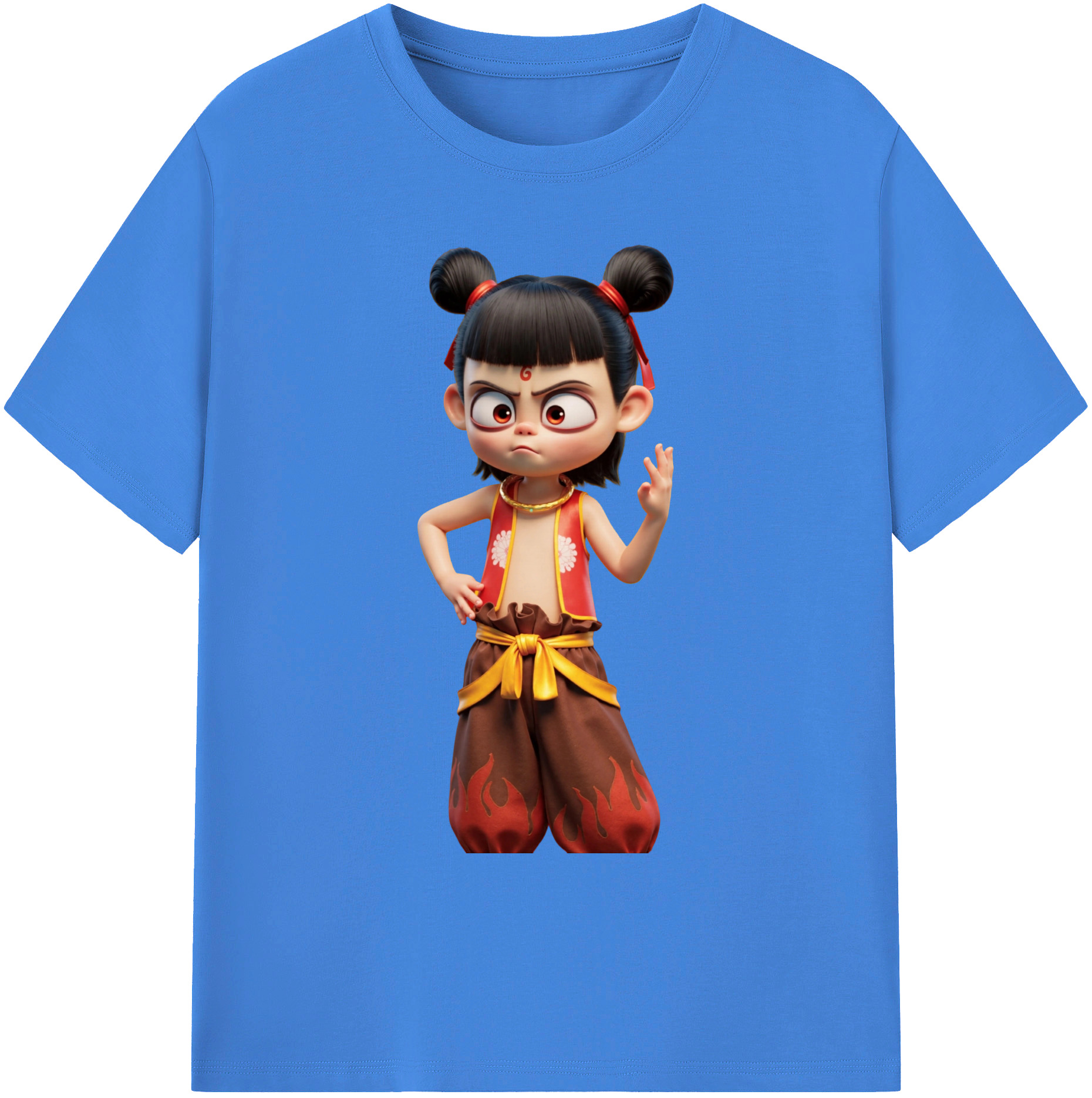 （画像用） Ne Zha 2 ナタ 魔童の大暴れ 綿100％ メンズ半袖Tシャツ｜肌触りやわらか＆通気性