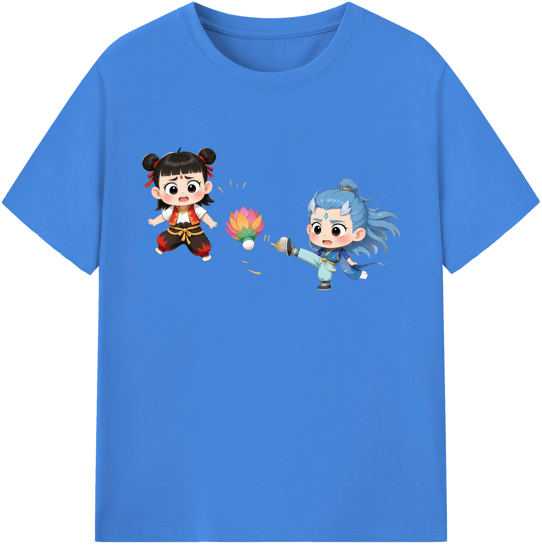 （画像用） Ne Zha 2 ナタ 魔童の大暴れ 綿100％ メンズ半袖Tシャツ｜肌触りやわらか＆通気性