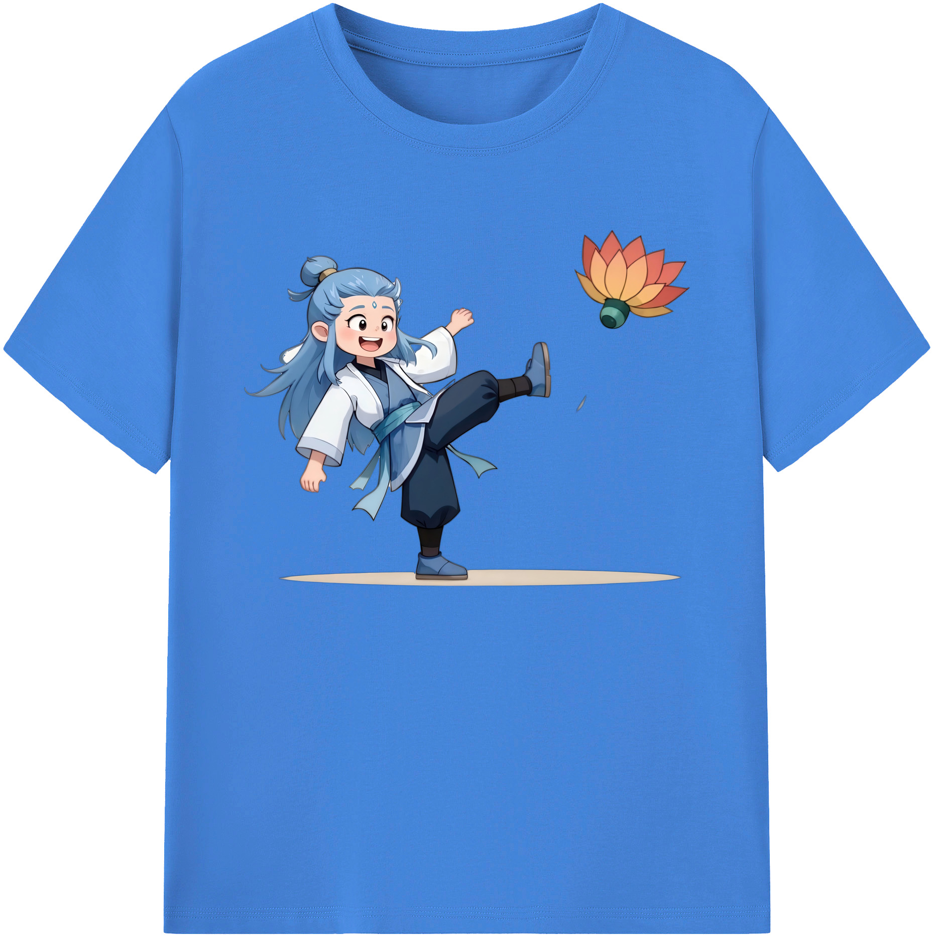 （画像用） Ne Zha 2 ナタ 魔童の大暴れ 綿100％ メンズ半袖Tシャツ｜肌触りやわらか＆通気性