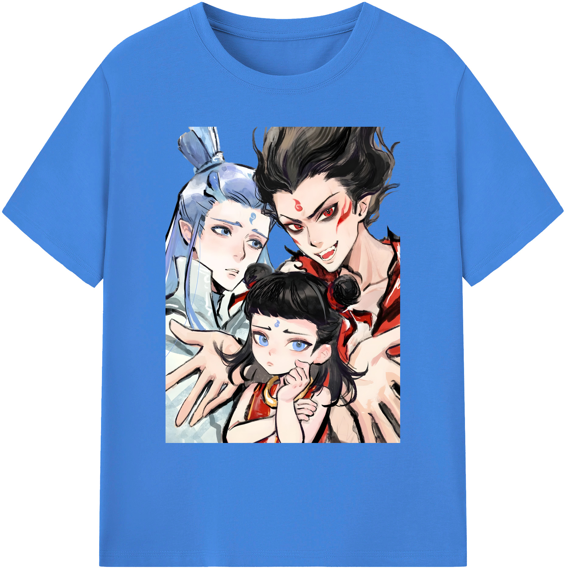 （画像用） Ne Zha 2 ナタ 魔童の大暴れ 綿100％ メンズ半袖Tシャツ｜肌触りやわらか＆通気性