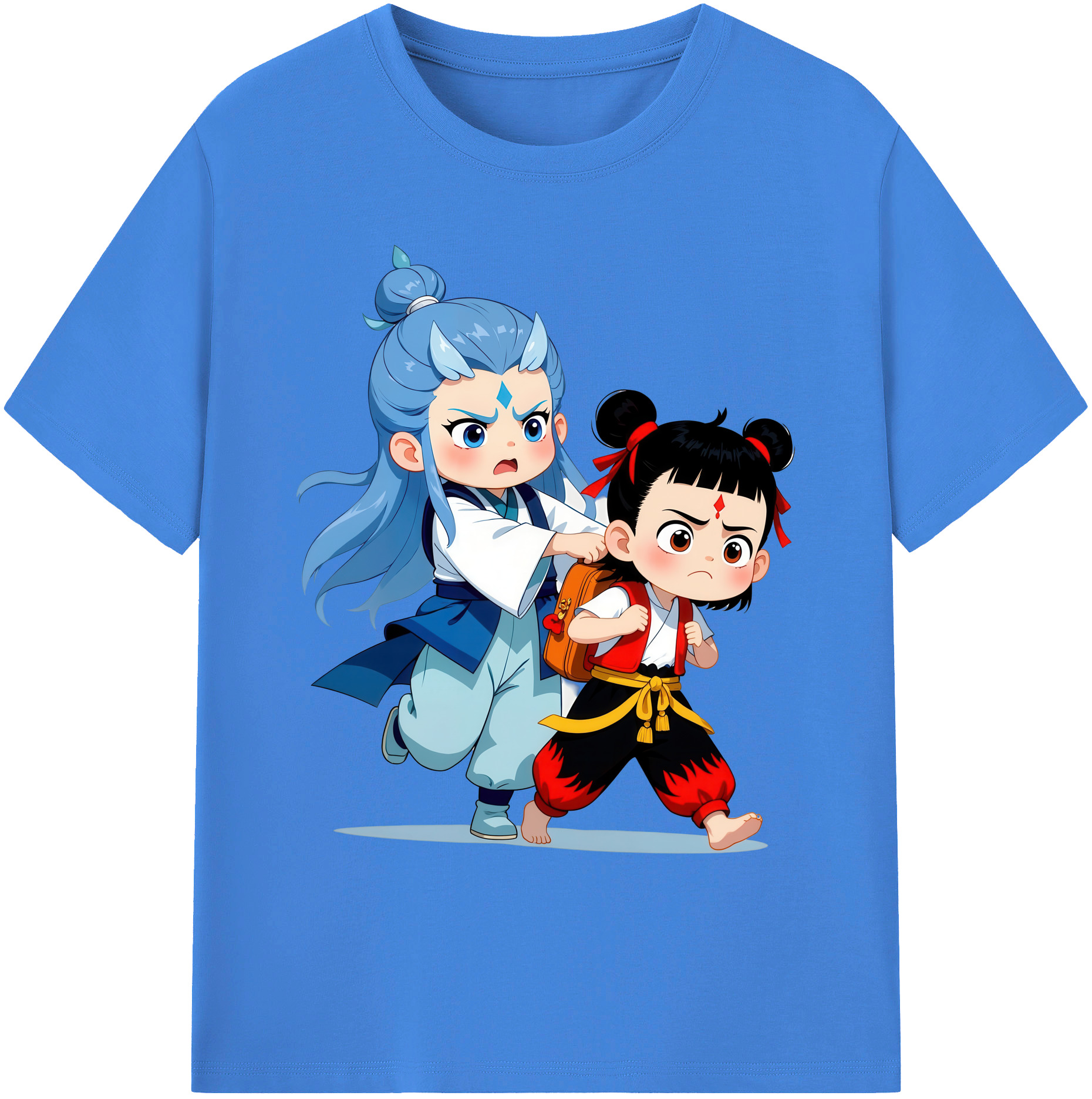 （画像用） Ne Zha 2 ナタ 魔童の大暴れ 綿100％ メンズ半袖Tシャツ｜肌触りやわらか＆通気性