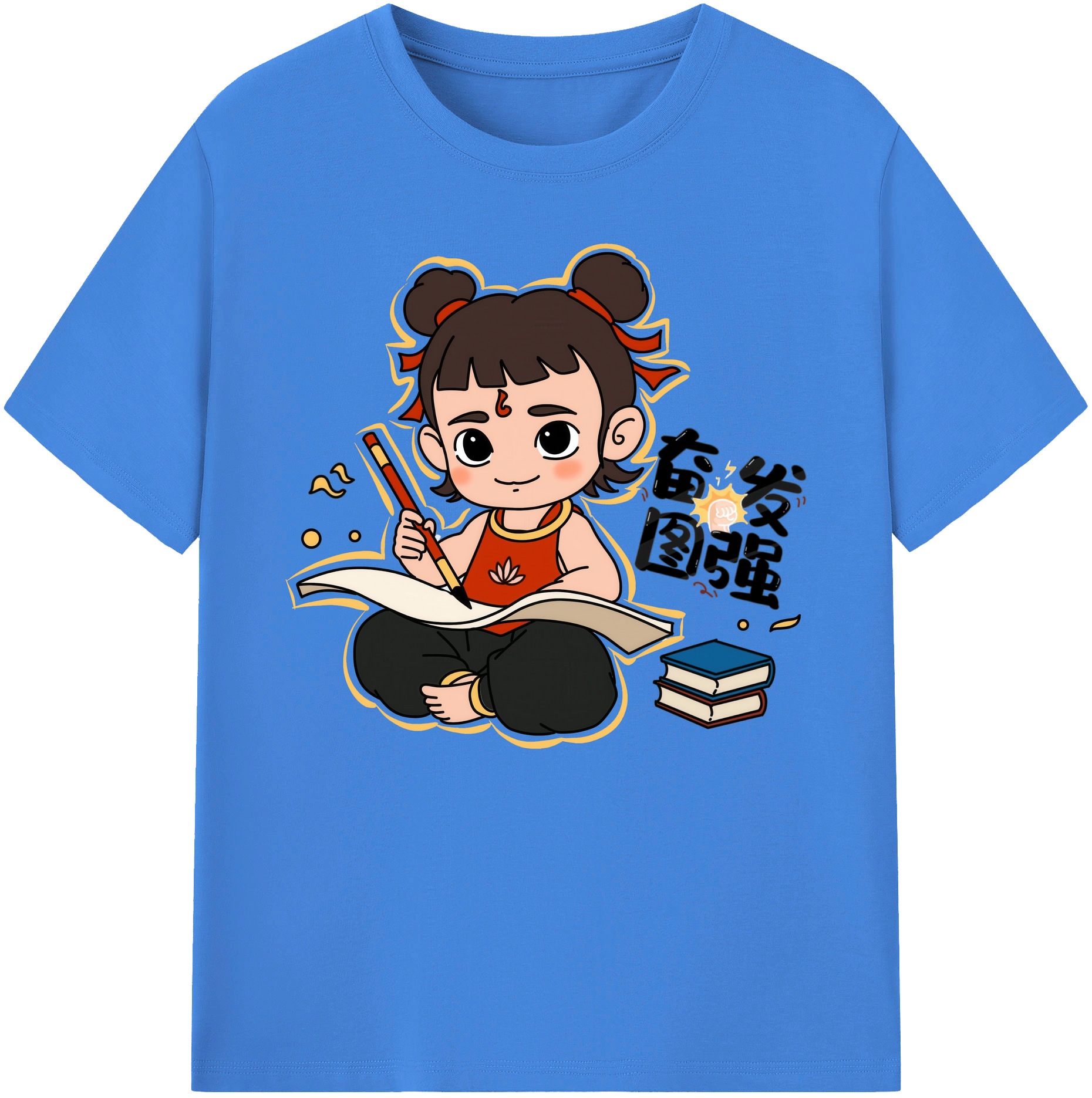 （画像用） Ne Zha 2 ナタ 魔童の大暴れ 綿100％ メンズ半袖Tシャツ｜肌触りやわらか＆通気性