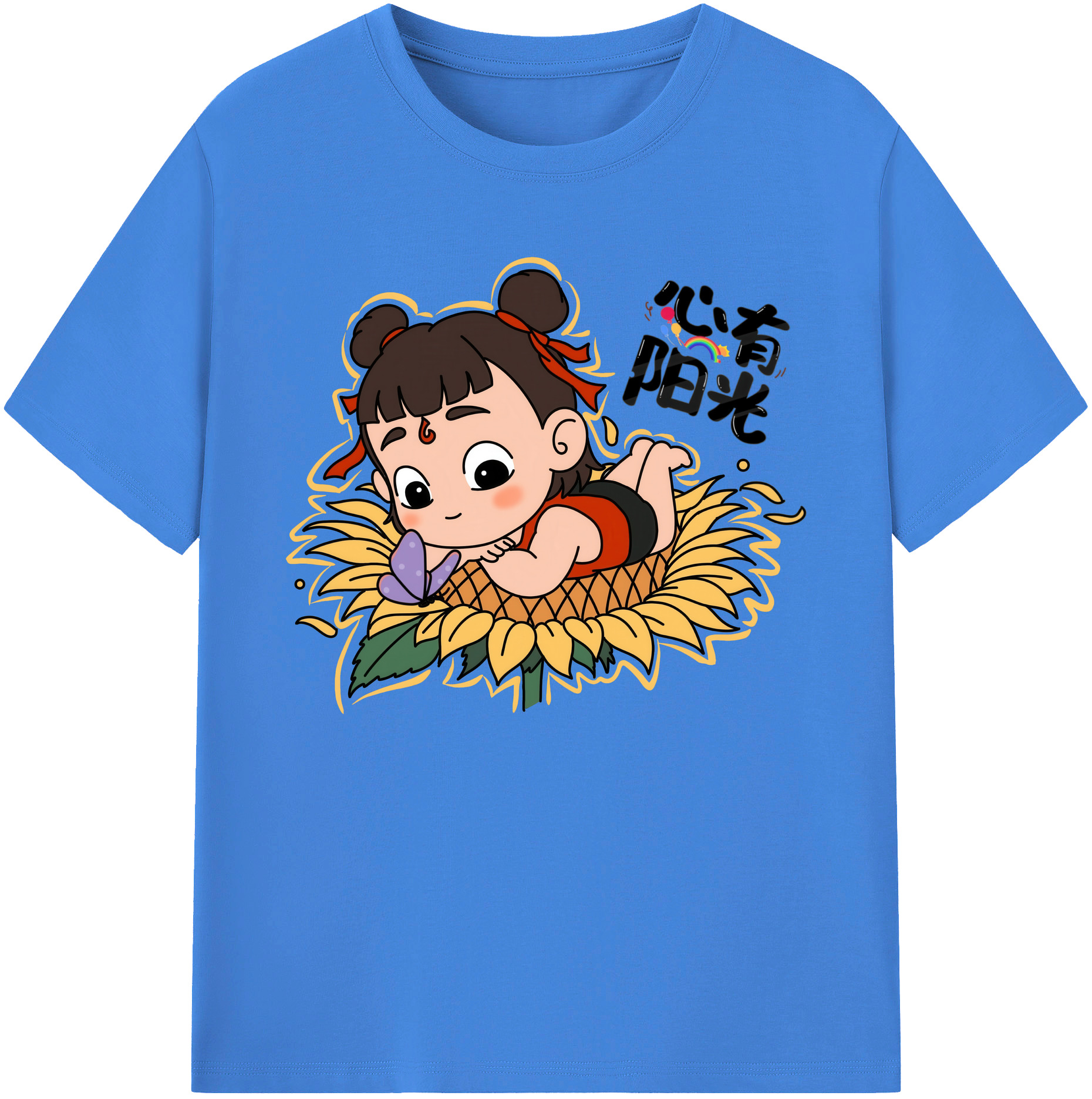 （画像用） Ne Zha 2 ナタ 魔童の大暴れ 綿100％ メンズ半袖Tシャツ｜肌触りやわらか＆通気性