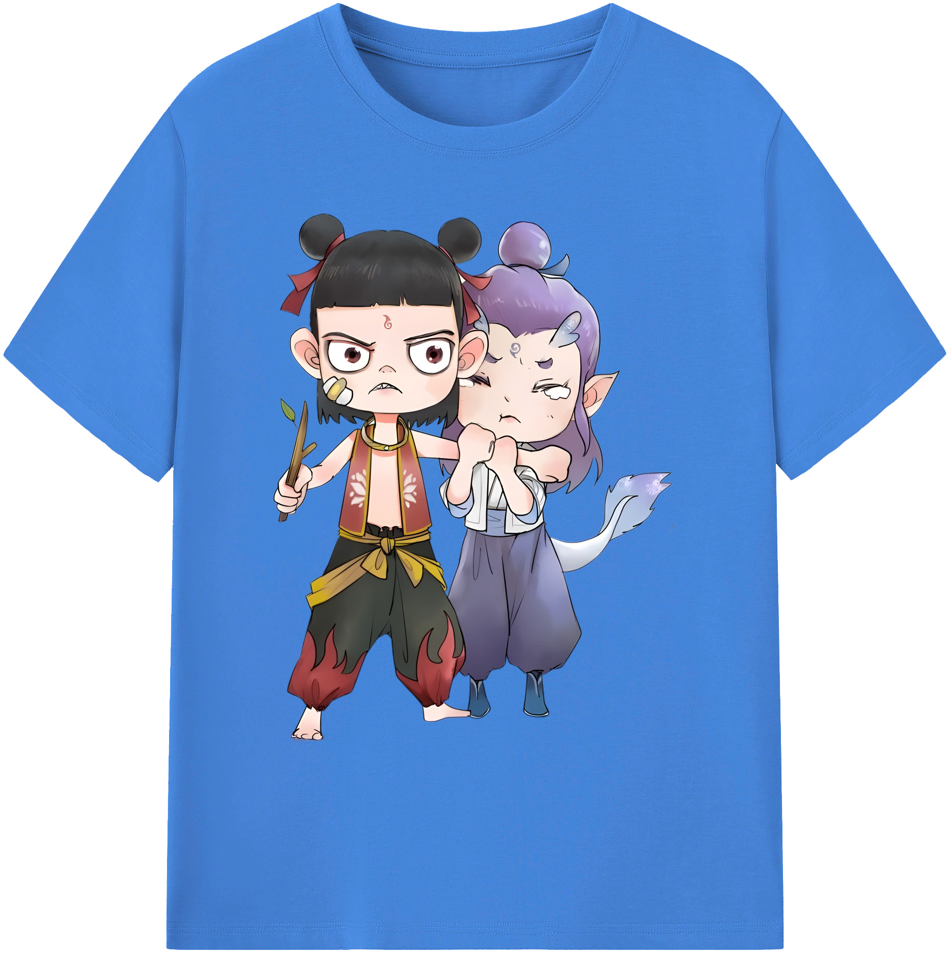 （画像用） Ne Zha 2 ナタ 魔童の大暴れ 綿100％ メンズ半袖Tシャツ｜肌触りやわらか＆通気性