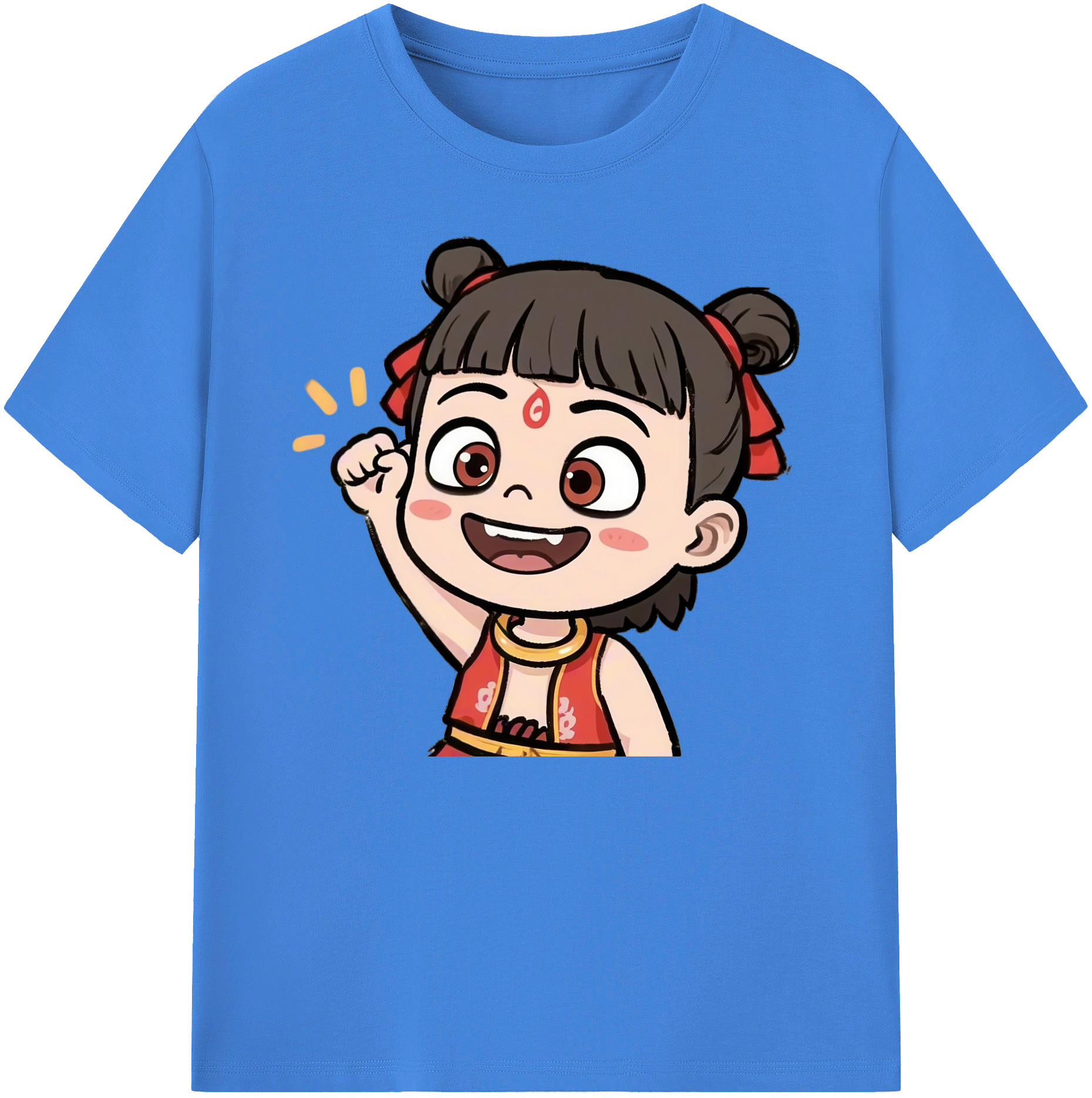 （画像用） Ne Zha 2 ナタ 魔童の大暴れ 綿100％ メンズ半袖Tシャツ｜肌触りやわらか＆通気性