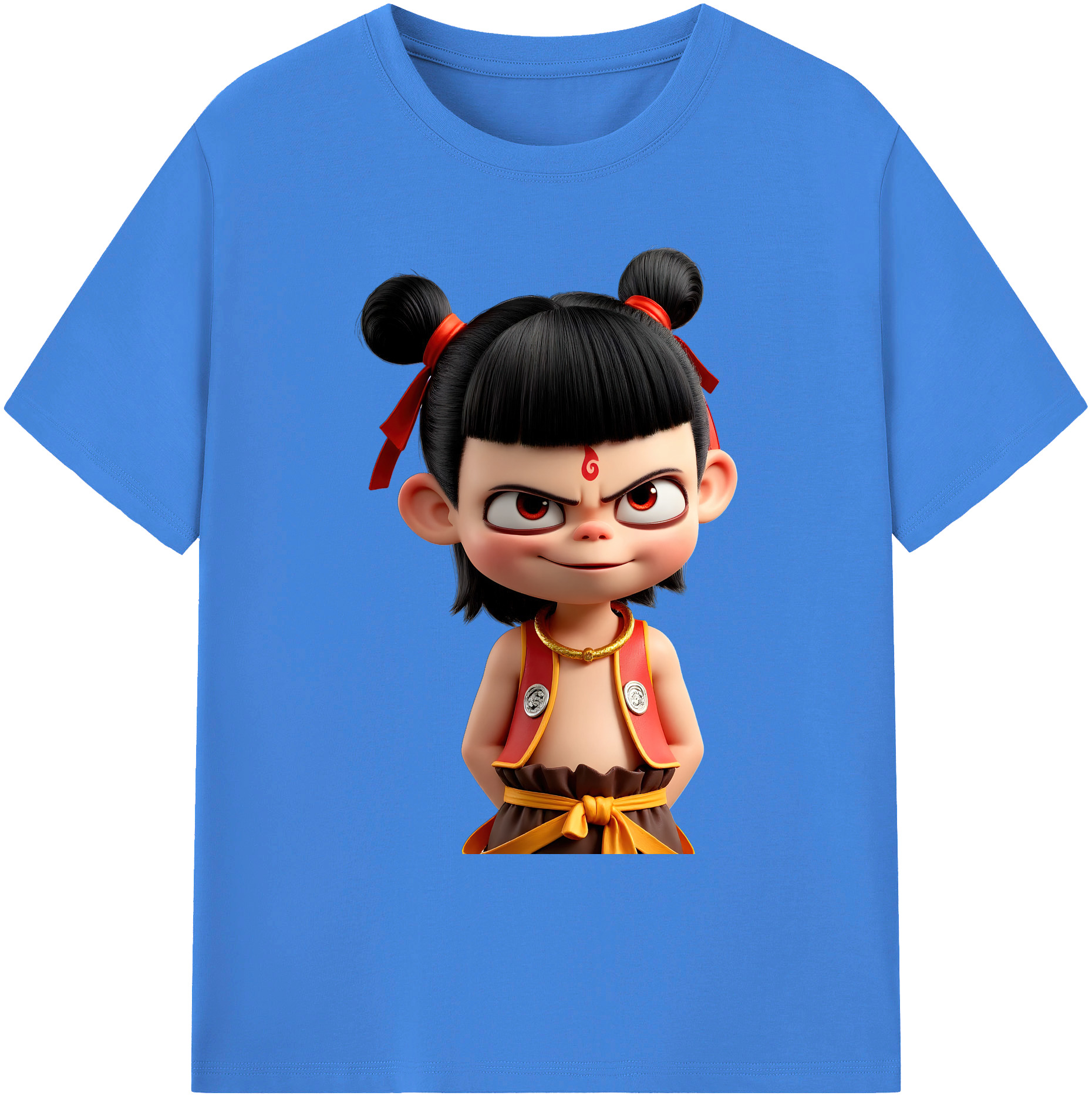 （画像用） Ne Zha 2 ナタ 魔童の大暴れ 綿100％ メンズ半袖Tシャツ｜肌触りやわらか＆通気性