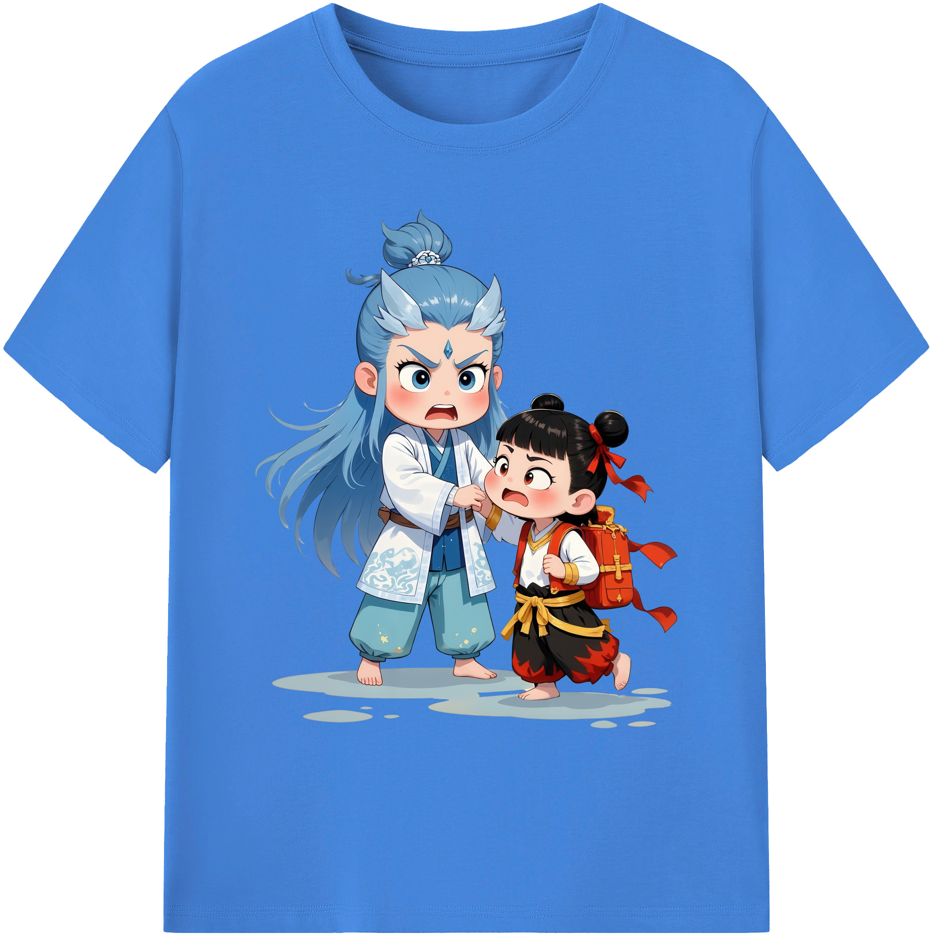 （画像用） Ne Zha 2 ナタ 魔童の大暴れ 綿100％ メンズ半袖Tシャツ｜肌触りやわらか＆通気性