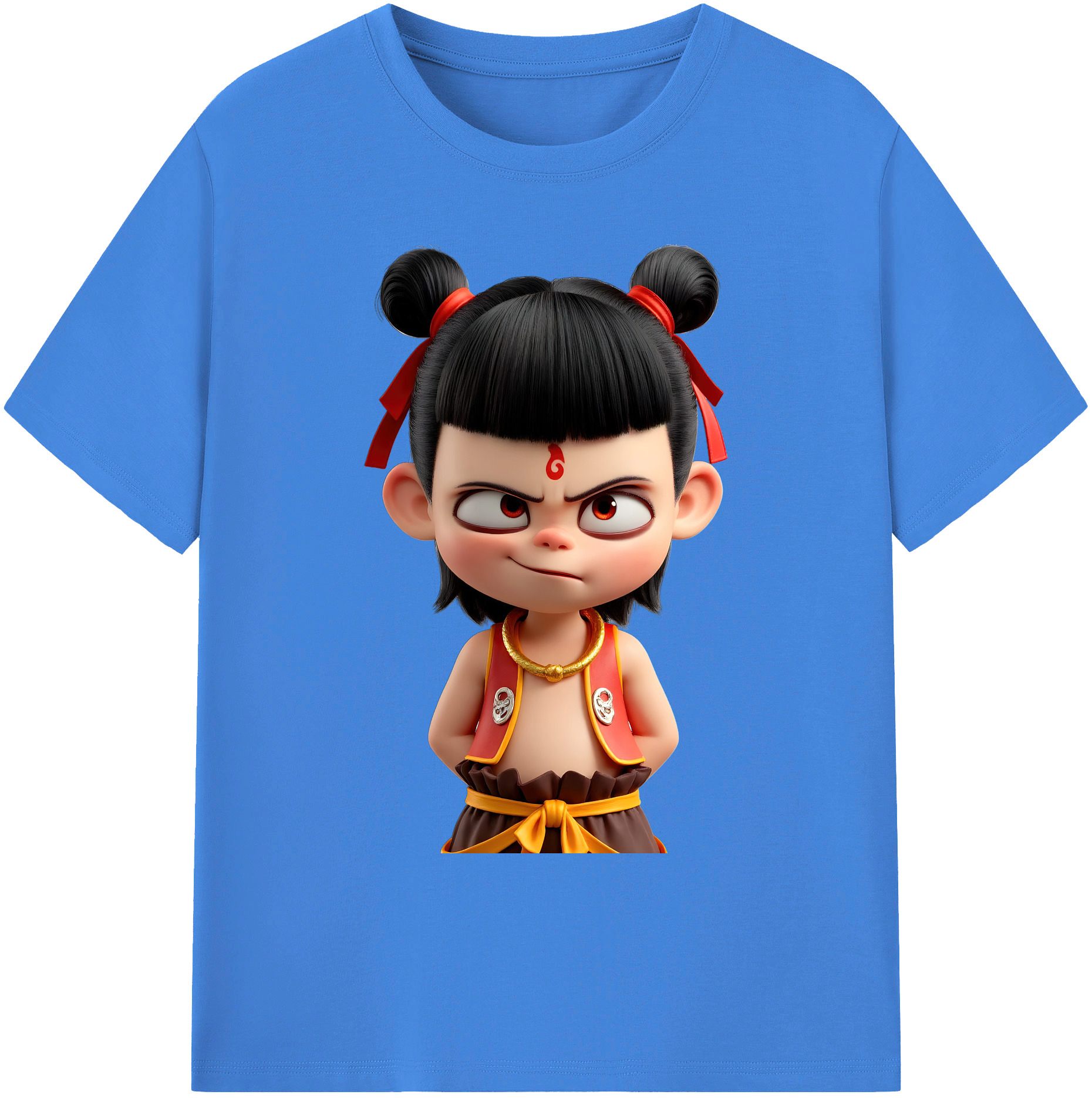 （画像用） Ne Zha 2 ナタ 魔童の大暴れ 綿100％ メンズ半袖Tシャツ｜肌触りやわらか＆通気性