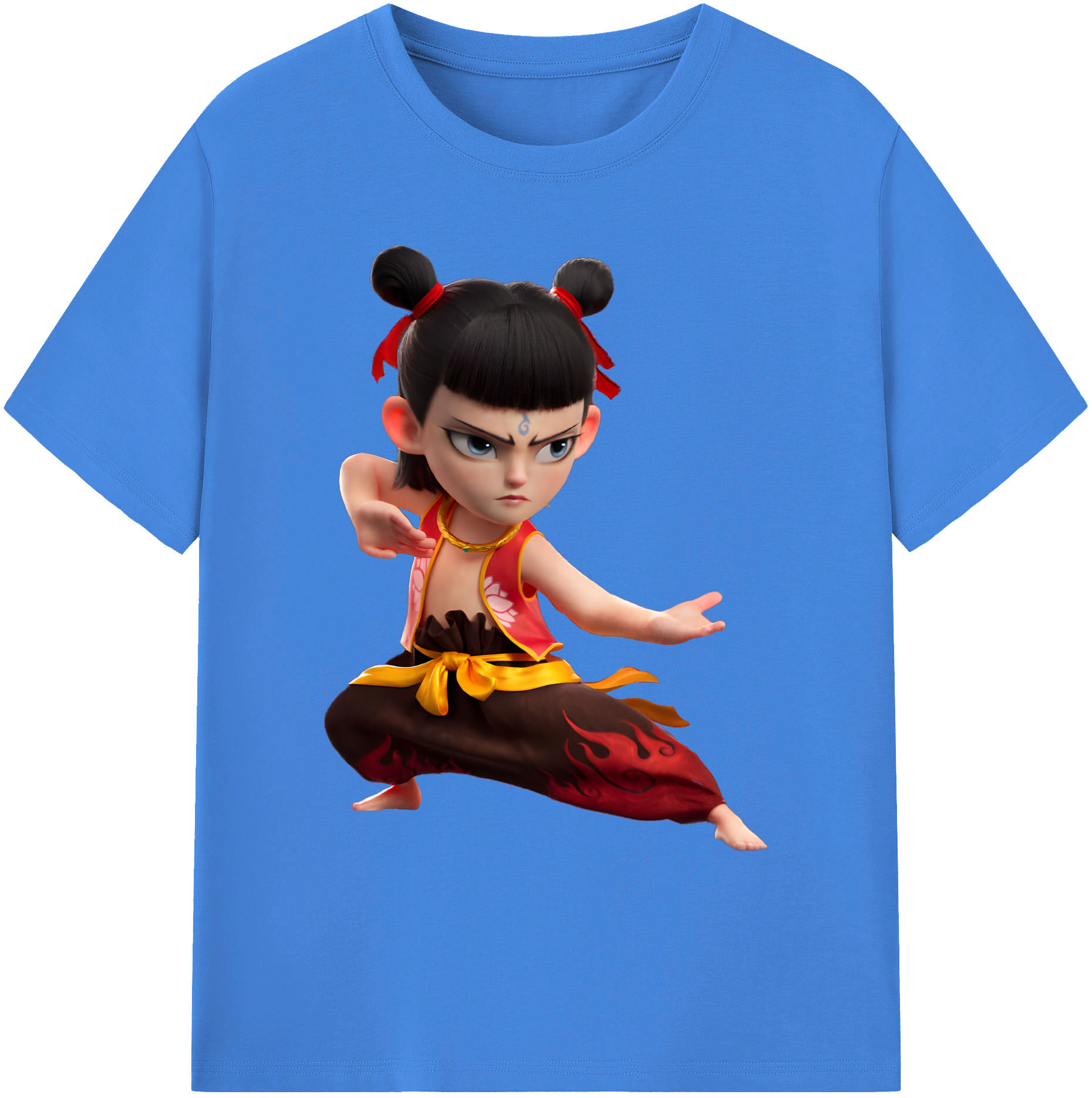 （画像用） Ne Zha 2 ナタ 魔童の大暴れ 綿100％ メンズ半袖Tシャツ｜肌触りやわらか＆通気性
