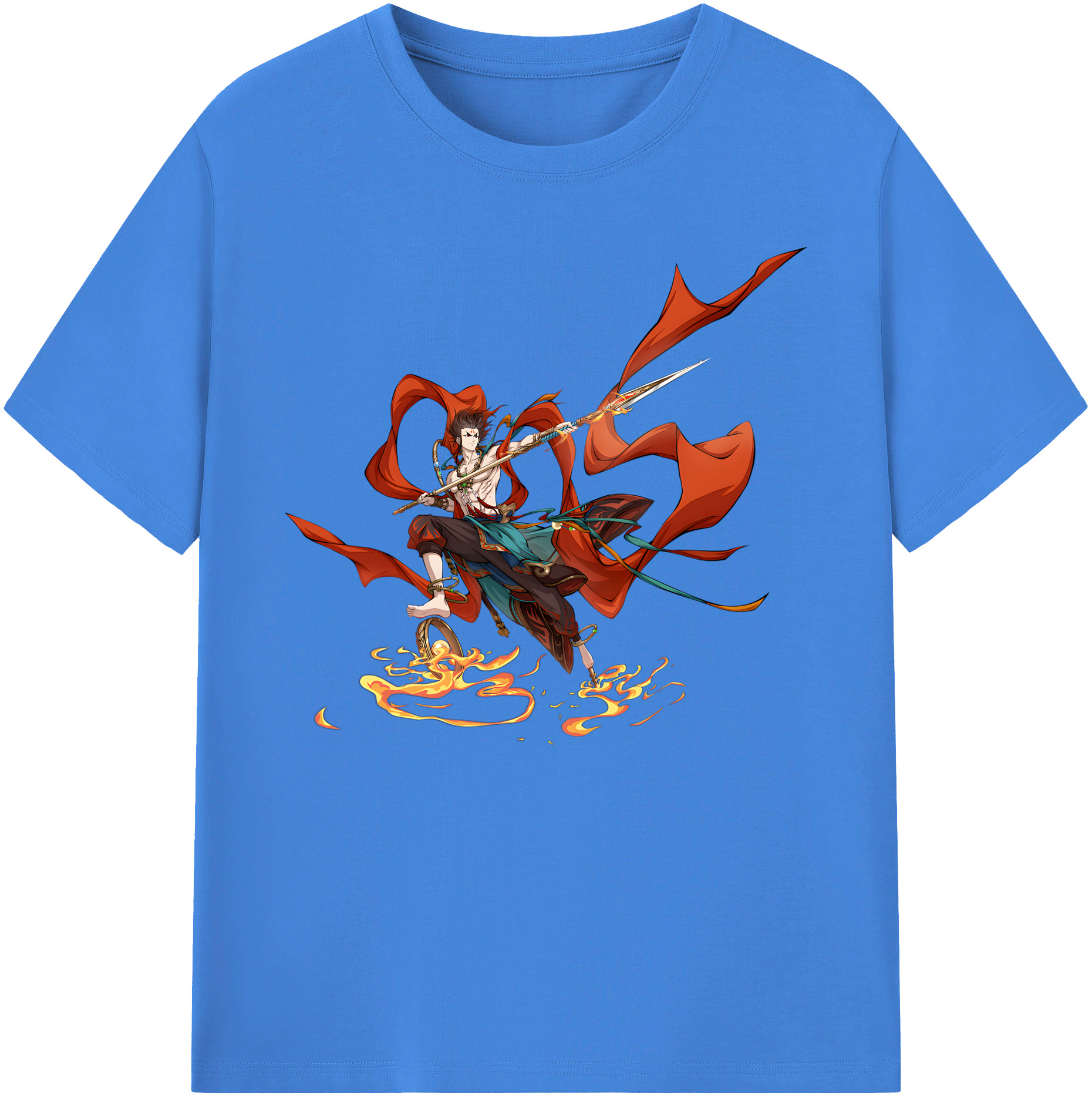 （画像用） Ne Zha 2 ナタ 魔童の大暴れ 綿100％ メンズ半袖Tシャツ｜肌触りやわらか＆通気性