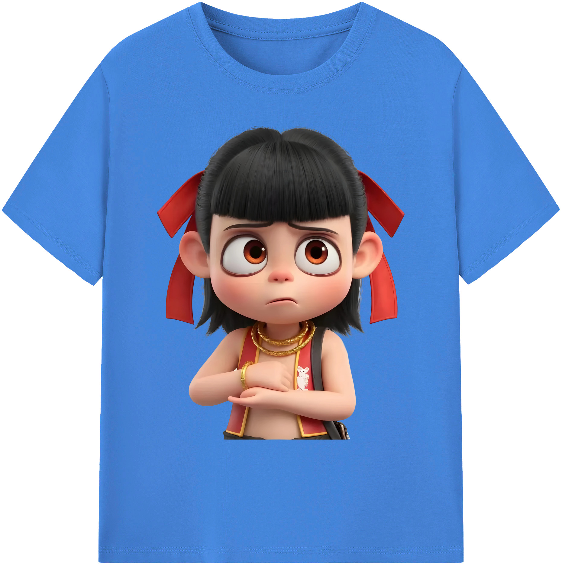 （画像用） Ne Zha 2 ナタ 魔童の大暴れ 綿100％ メンズ半袖Tシャツ｜肌触りやわらか＆通気性