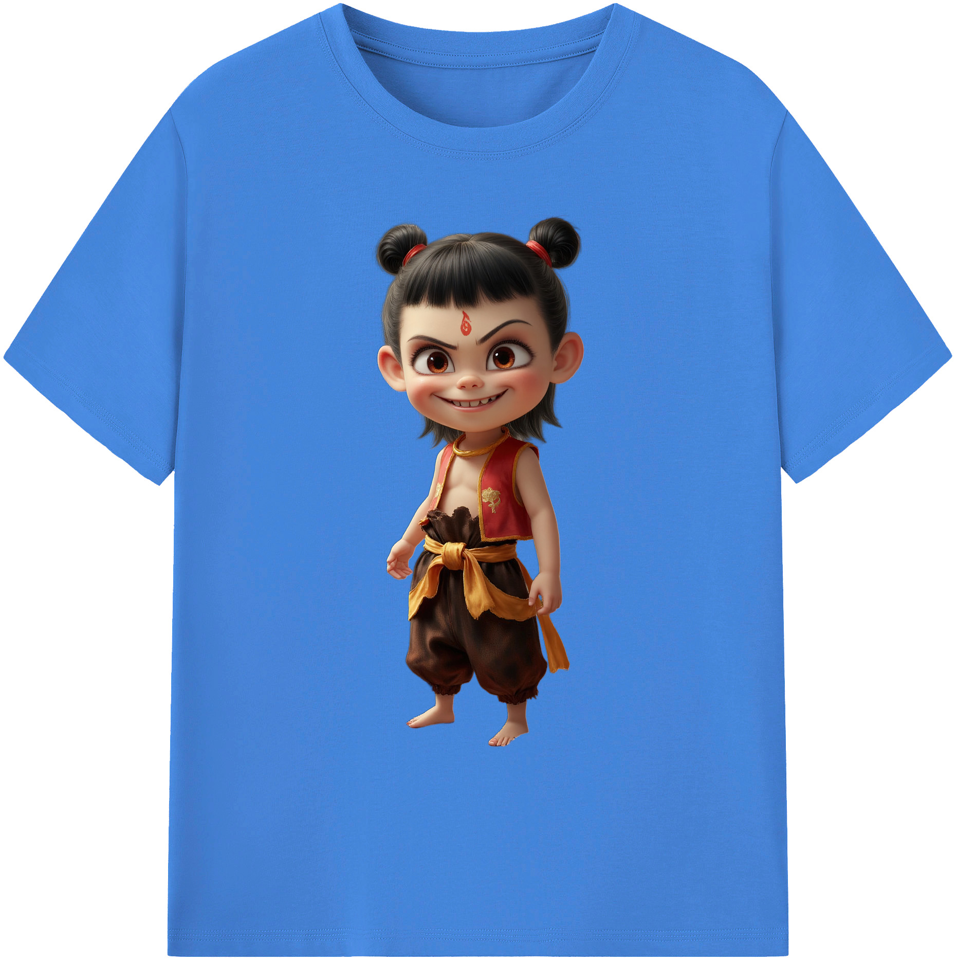 （画像用） Ne Zha 2 ナタ 魔童の大暴れ 綿100％ メンズ半袖Tシャツ｜肌触りやわらか＆通気性