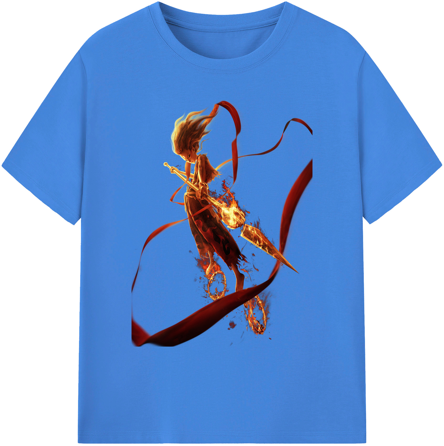（画像用） Ne Zha 2 ナタ 魔童の大暴れ 綿100％ メンズ半袖Tシャツ｜肌触りやわらか＆通気性