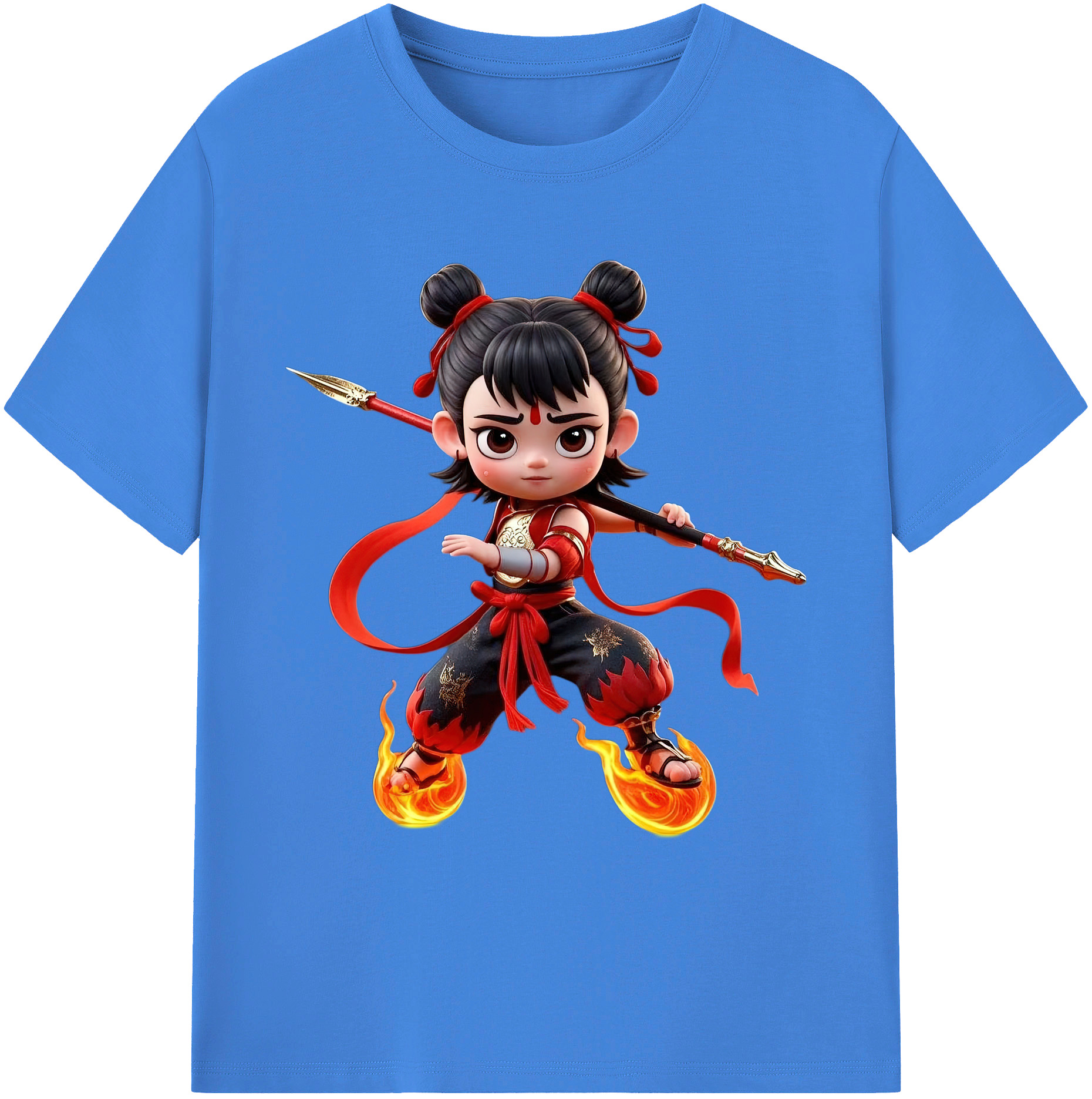 （画像用） Ne Zha 2 ナタ 魔童の大暴れ 綿100％ メンズ半袖Tシャツ｜肌触りやわらか＆通気性