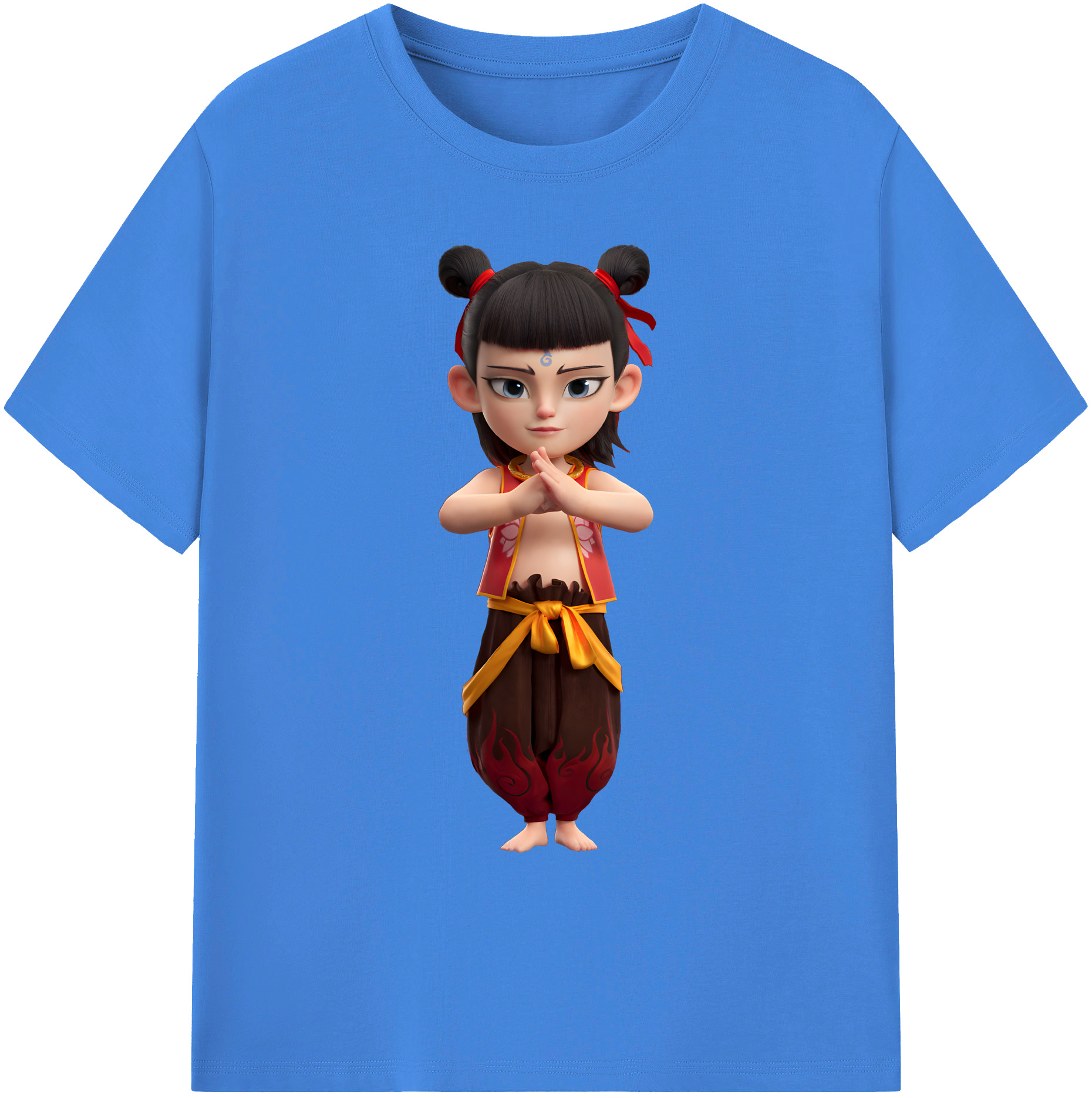（画像用） Ne Zha 2 ナタ 魔童の大暴れ 綿100％ メンズ半袖Tシャツ｜肌触りやわらか＆通気性