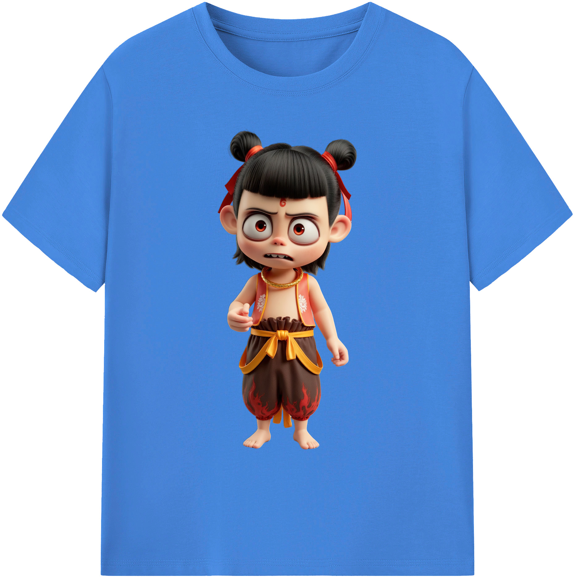 （画像用） Ne Zha 2 ナタ 魔童の大暴れ 綿100％ メンズ半袖Tシャツ｜肌触りやわらか＆通気性