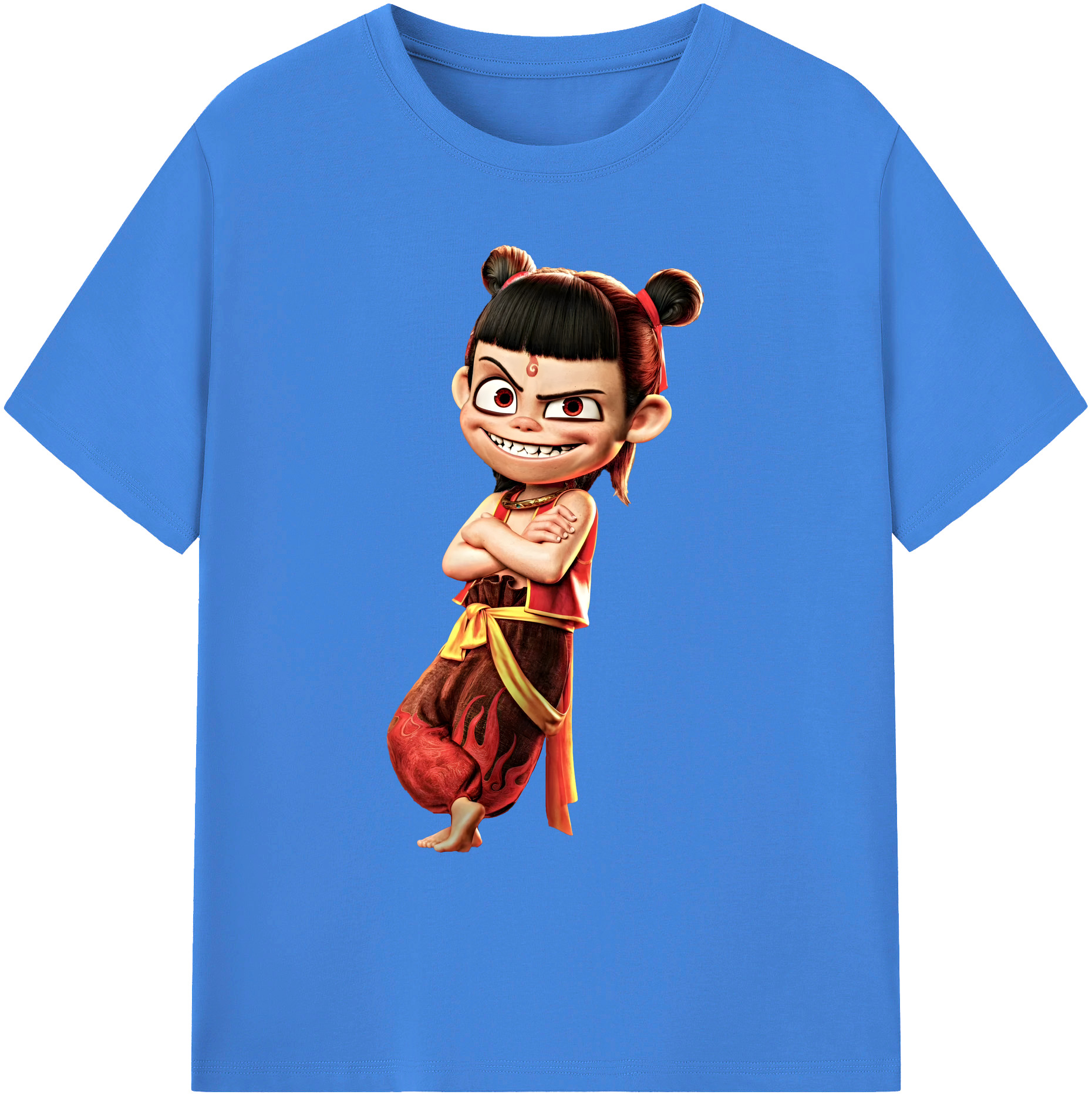 （画像用） Ne Zha 2 ナタ 魔童の大暴れ 綿100％ メンズ半袖Tシャツ｜肌触りやわらか＆通気性