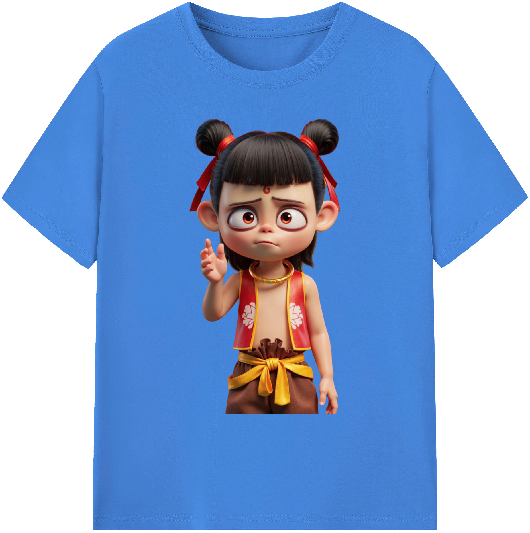 （画像用） Ne Zha 2 ナタ 魔童の大暴れ 綿100％ メンズ半袖Tシャツ｜肌触りやわらか＆通気性