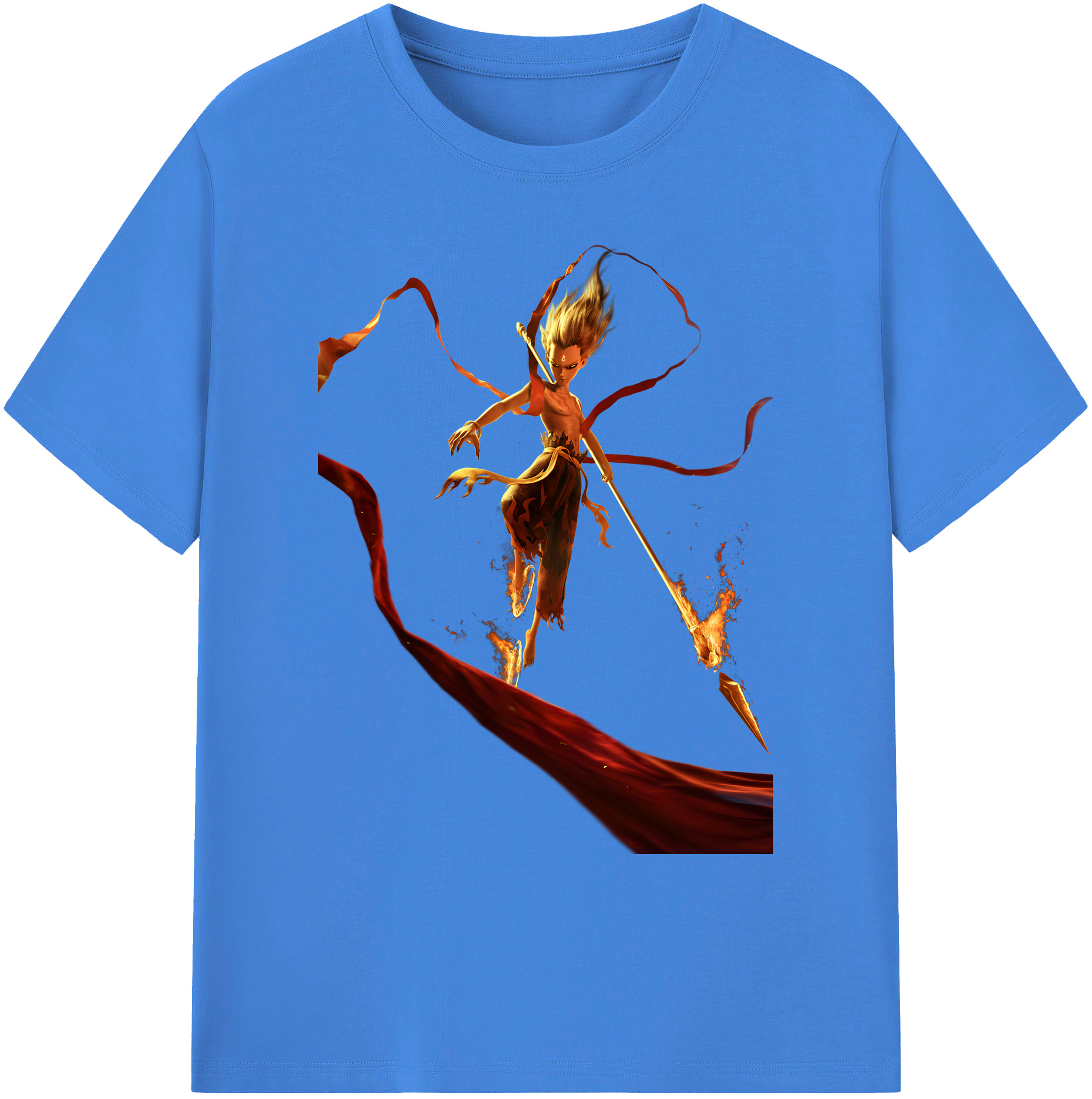 （画像用） Ne Zha 2 ナタ 魔童の大暴れ 綿100％ メンズ半袖Tシャツ｜肌触りやわらか＆通気性