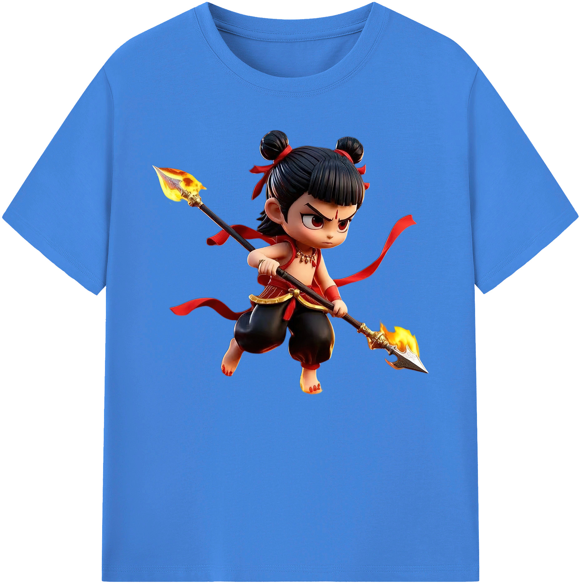 （画像用） Ne Zha 2 ナタ 魔童の大暴れ 綿100％ メンズ半袖Tシャツ｜肌触りやわらか＆通気性