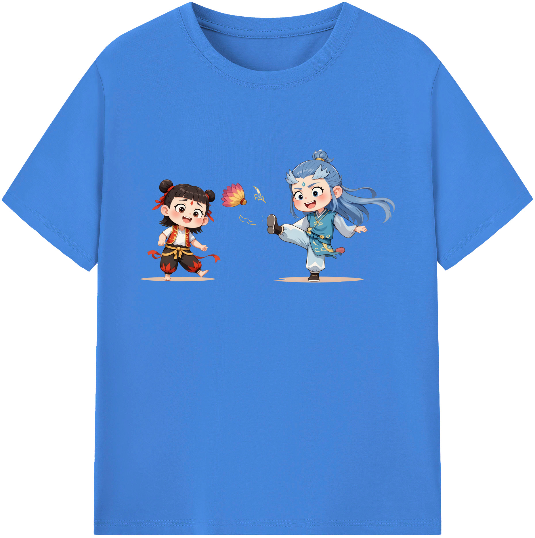 （画像用） Ne Zha 2 ナタ 魔童の大暴れ 綿100％ メンズ半袖Tシャツ｜肌触りやわらか＆通気性