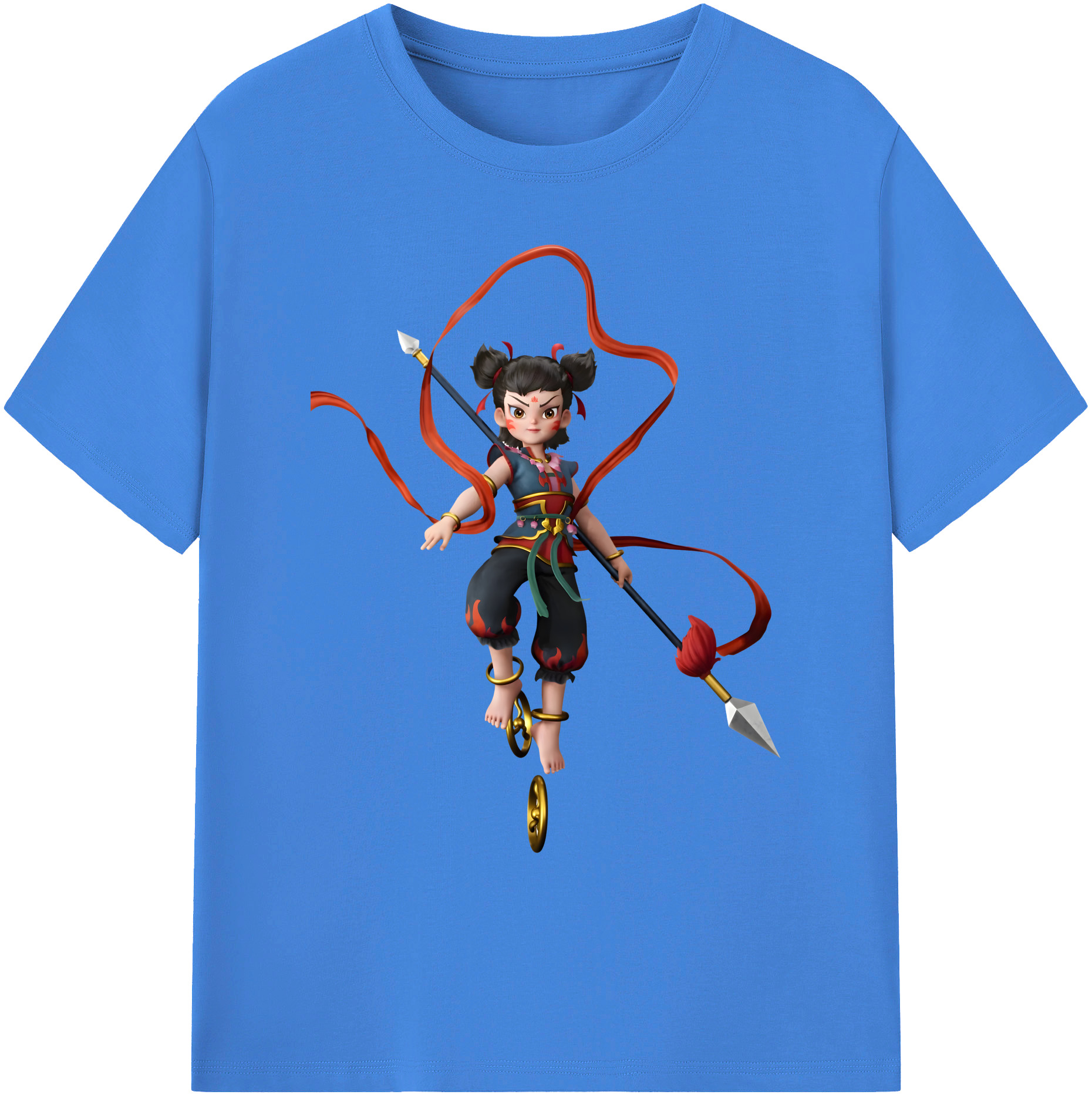 （画像用） Ne Zha 2 ナタ 魔童の大暴れ 綿100％ メンズ半袖Tシャツ｜肌触りやわらか＆通気性